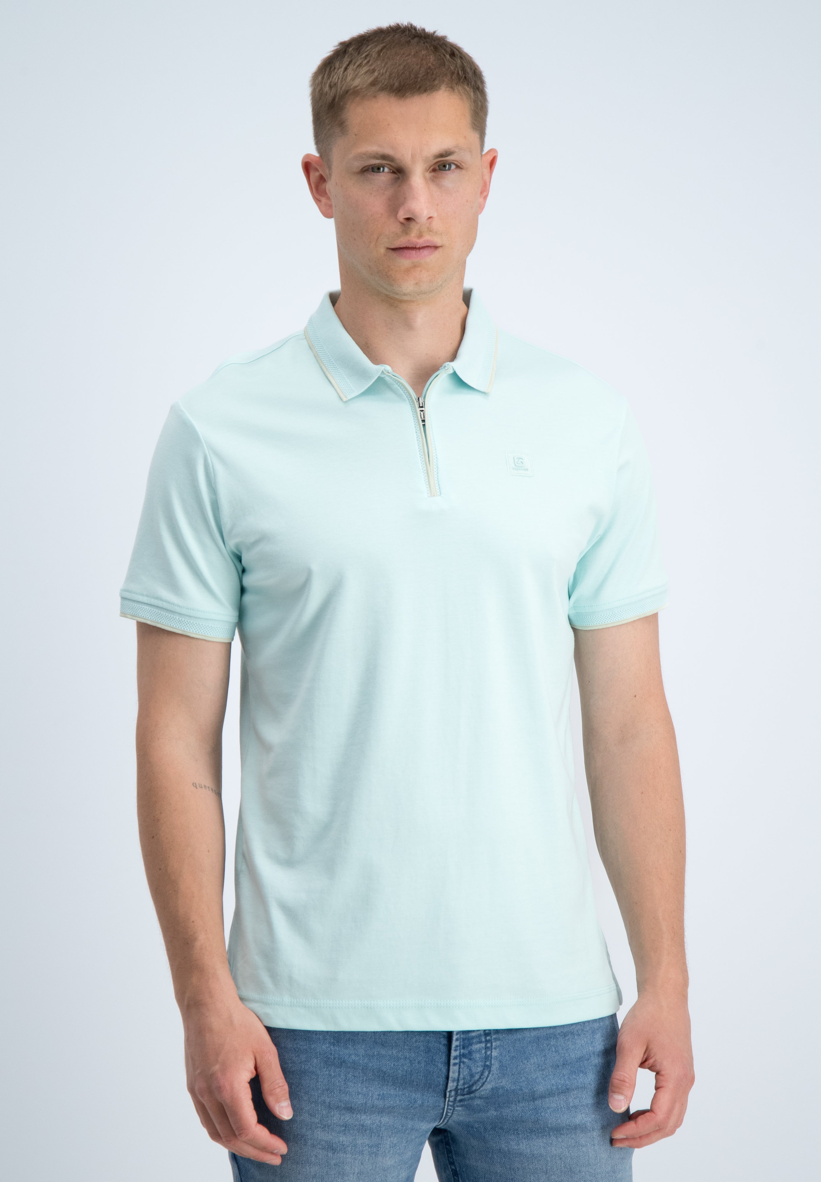 Regular fit polo comfort met rits