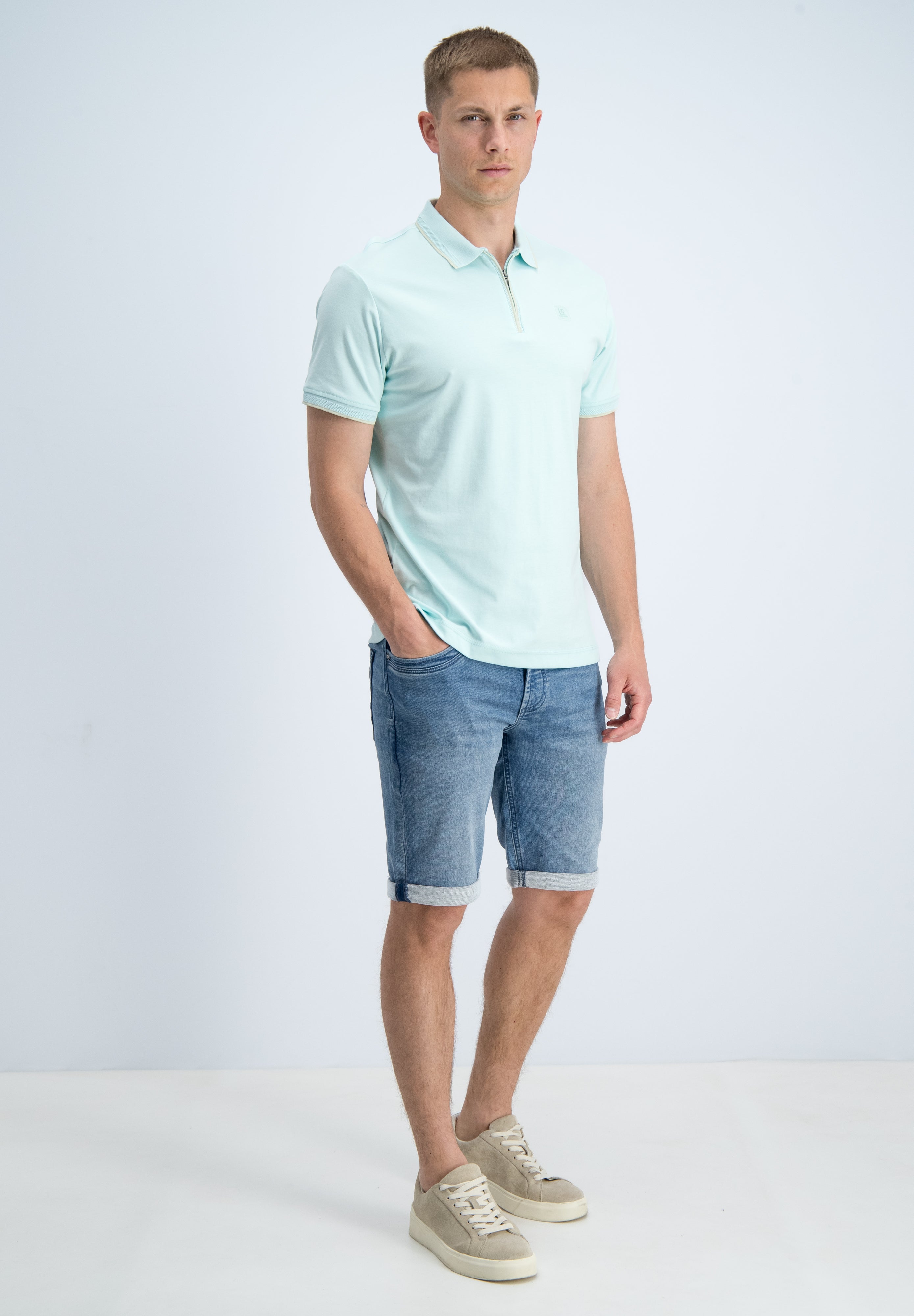Regular fit polo comfort met rits