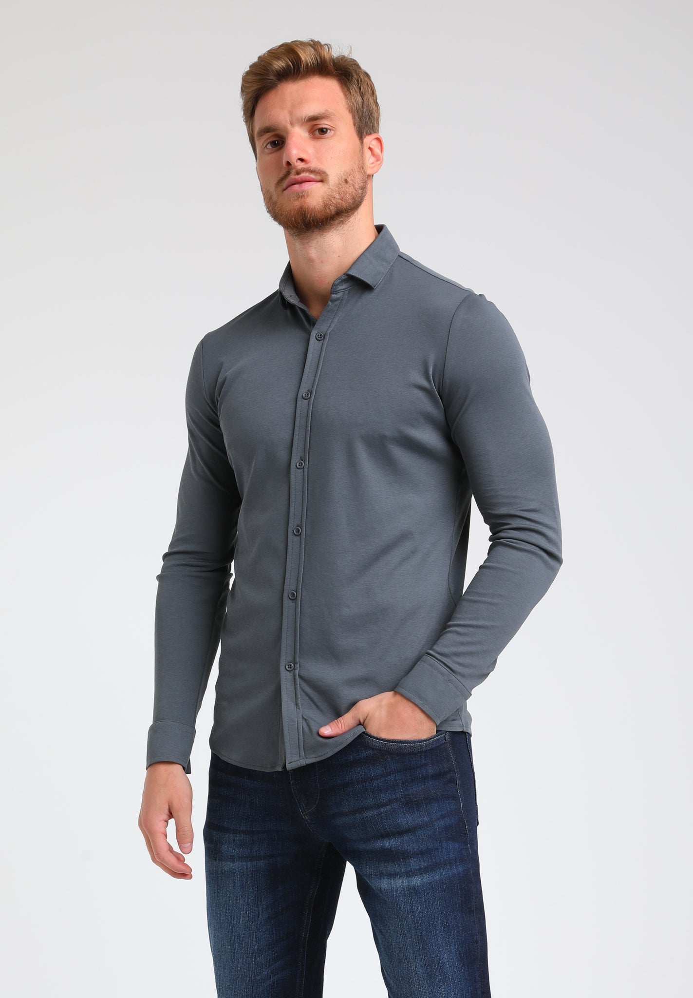 Comfort Premium overhemd | Steel Blue