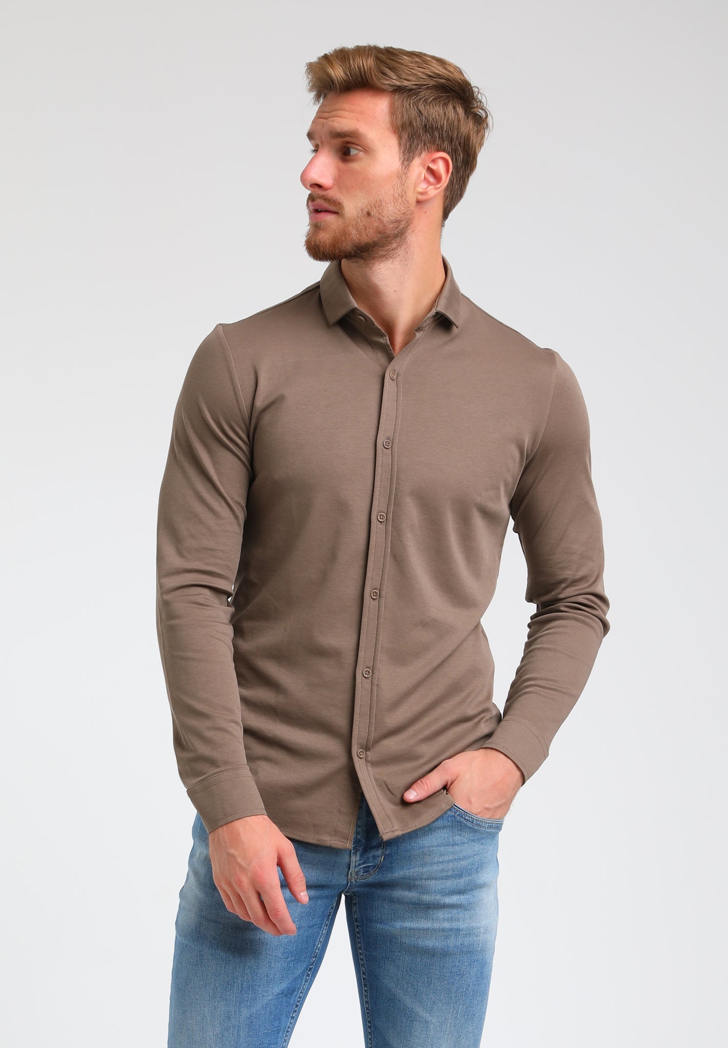 Comfort Premium overhemd | Deep Taupe