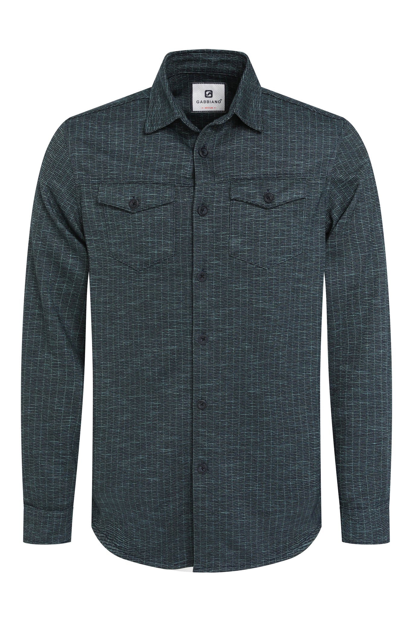 Jersey overhemd met tonale print | Aqua