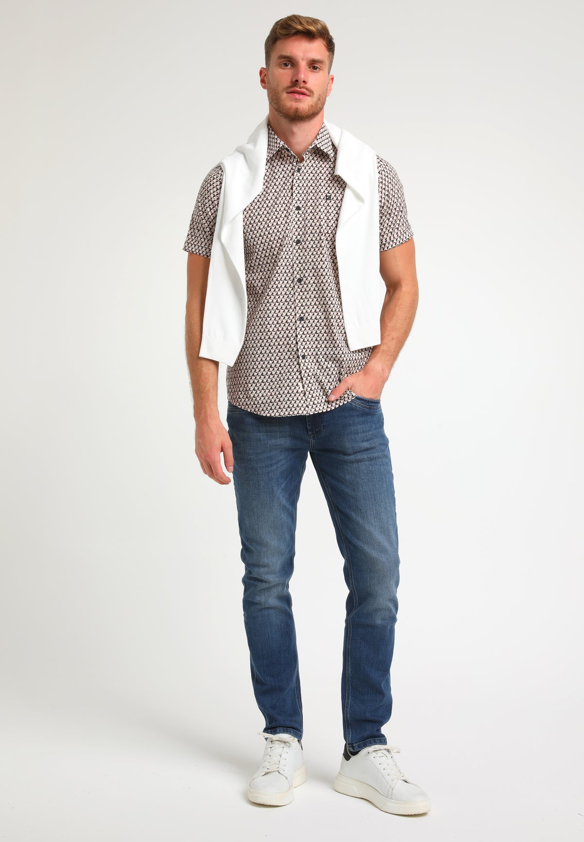 Korte mouwd hemd poplin printed