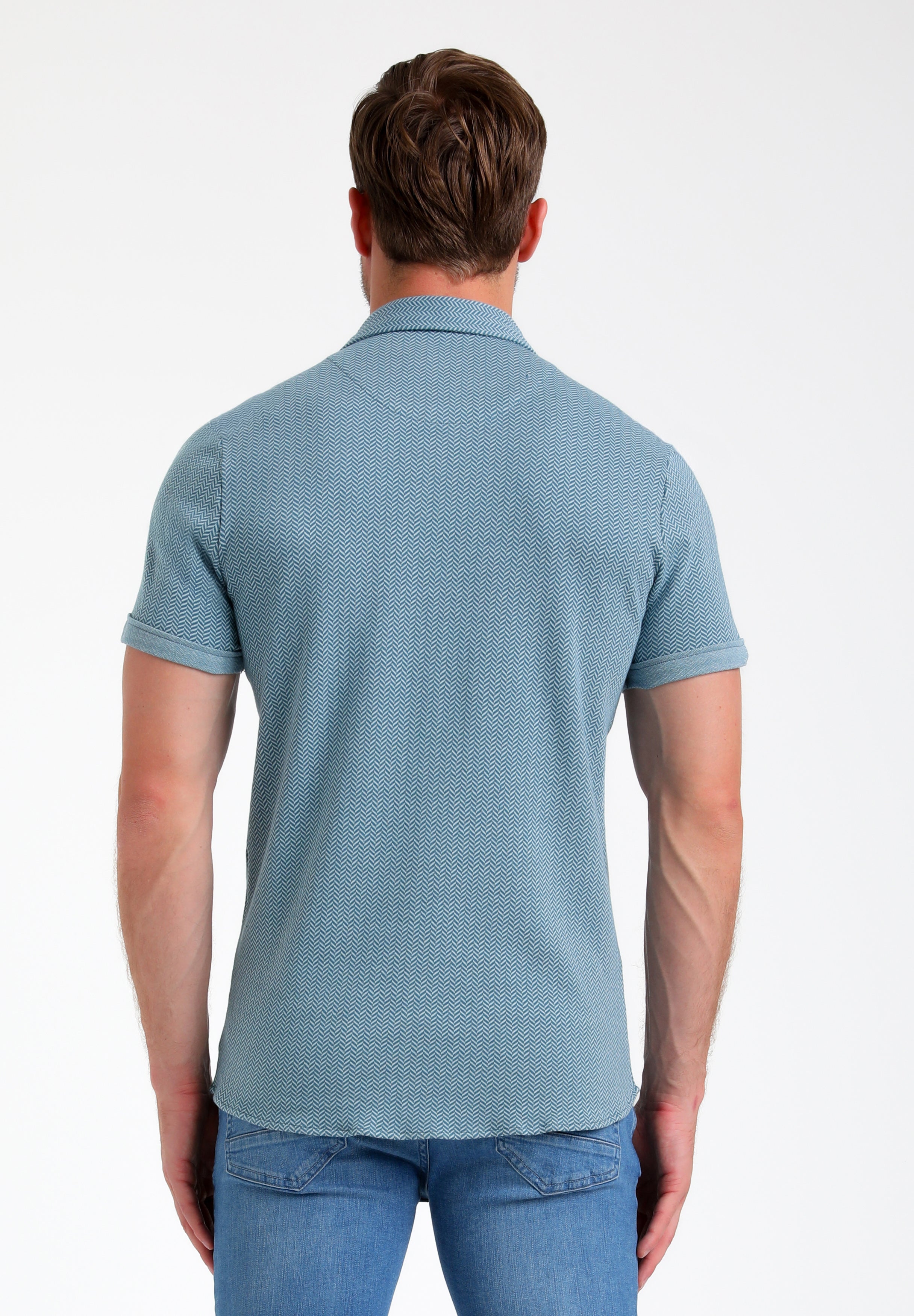 Jacquard overhemd korte mouwen