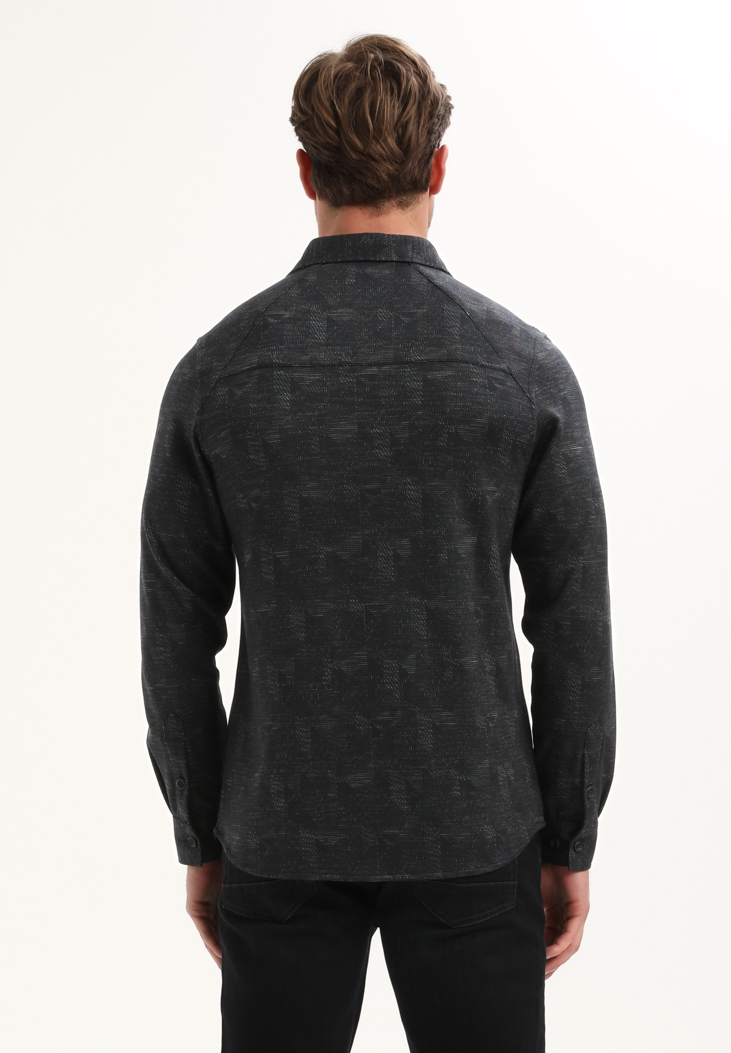 Geometrisch jersey overhemd