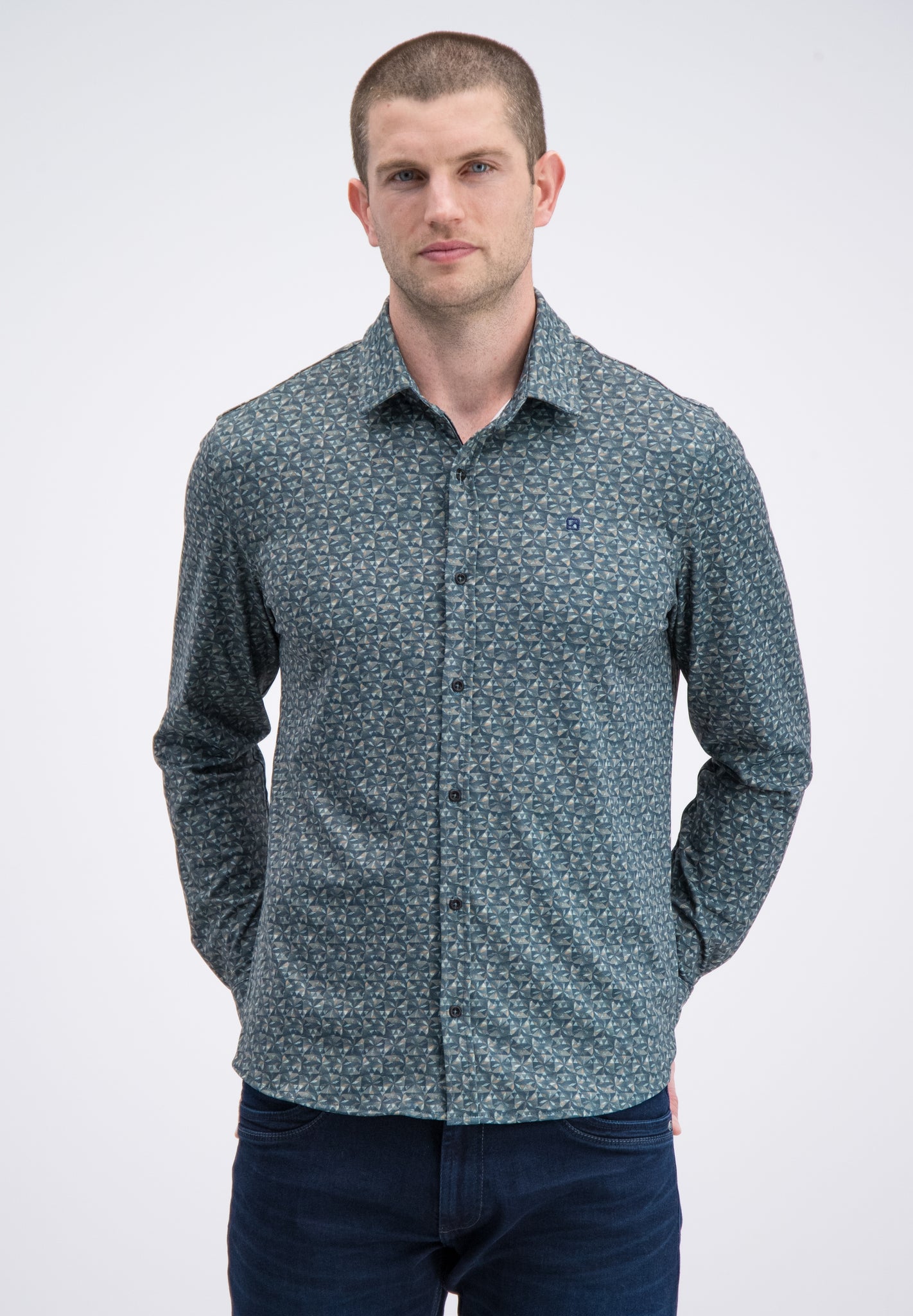 Jersey overhemd printed