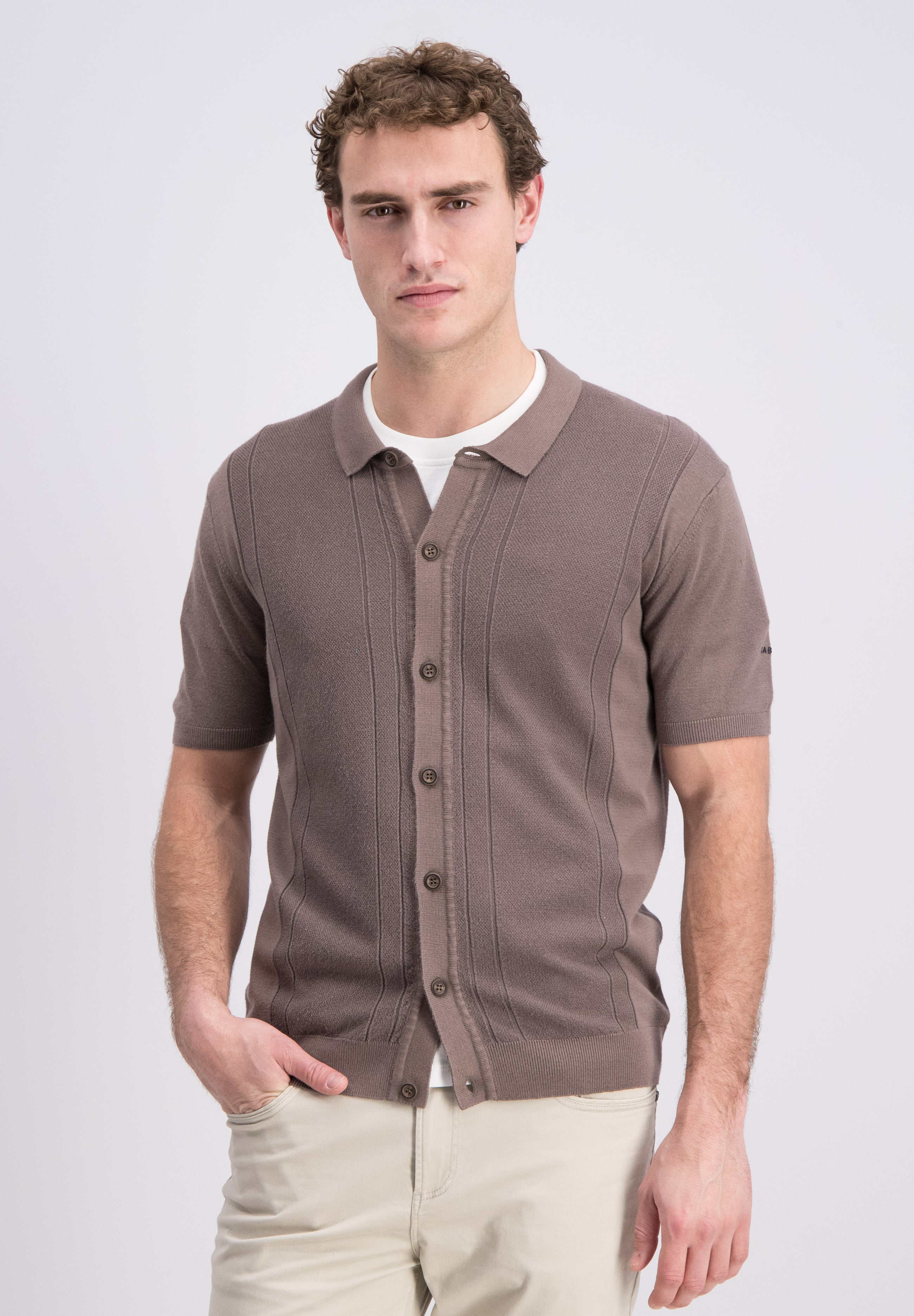 Oskar ­– Knitted Short sleeve viscose shirt