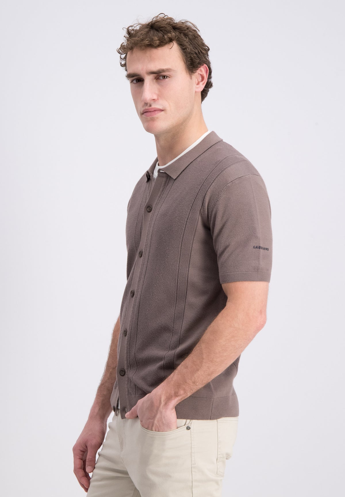 Oskar ­– Knitted Short sleeve viscose shirt