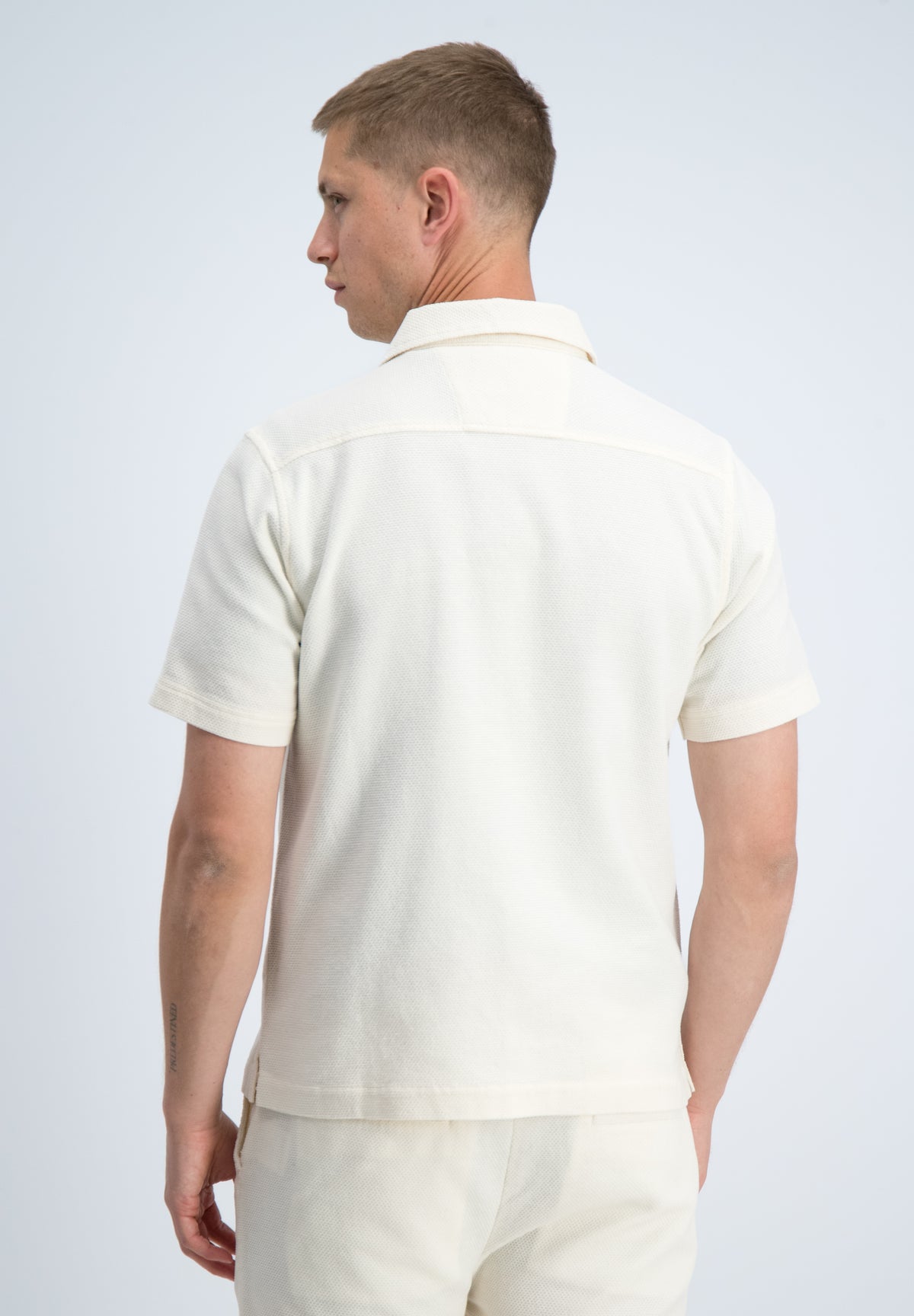 Relaxed fit overhemd korte mouw met structuur