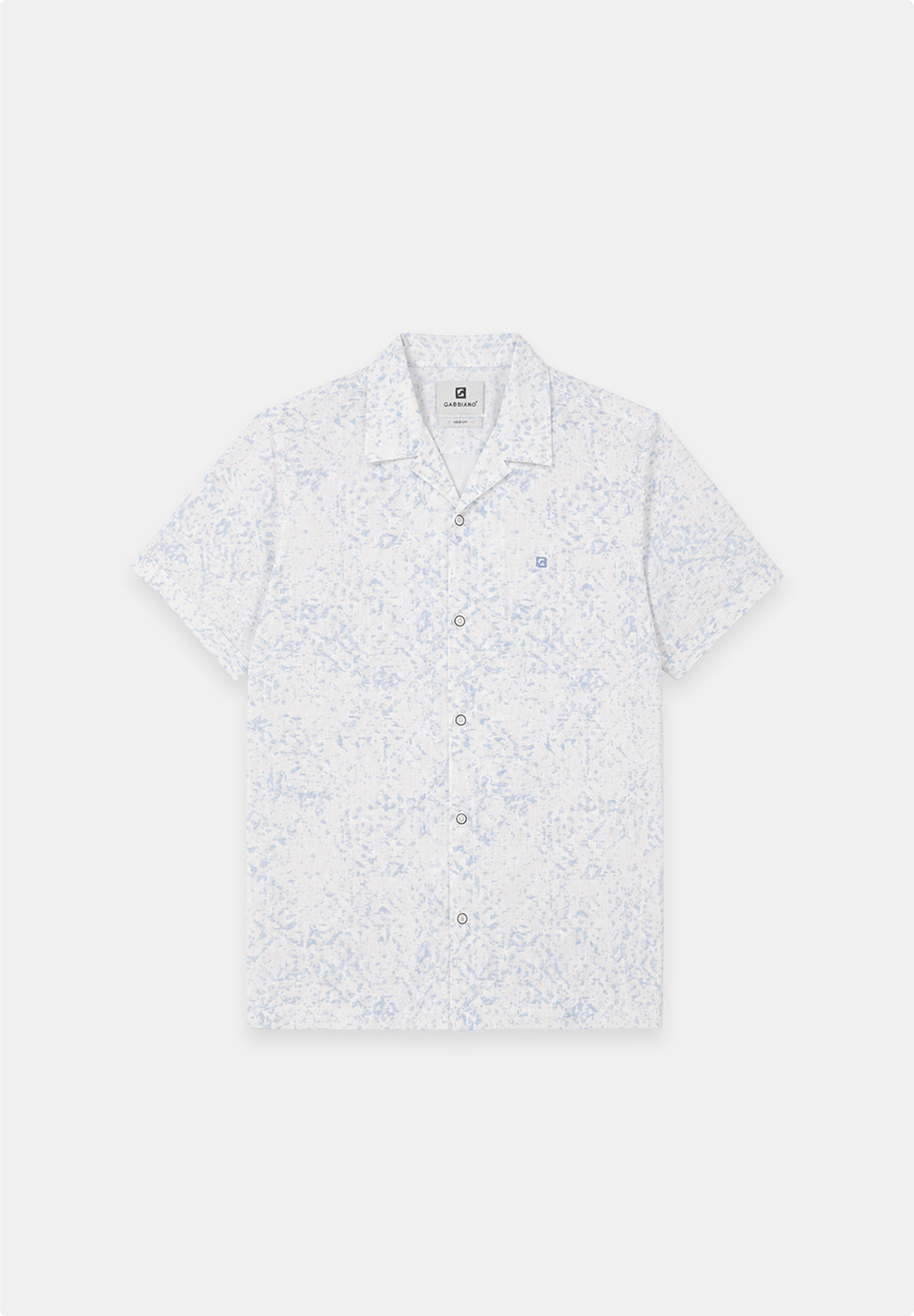 All over print slub overhemd korte mouw
