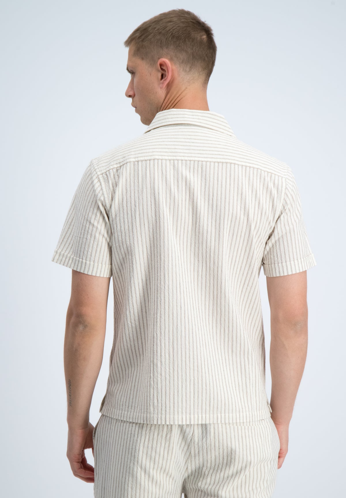 Regular fit overhemd korte mouw crepe