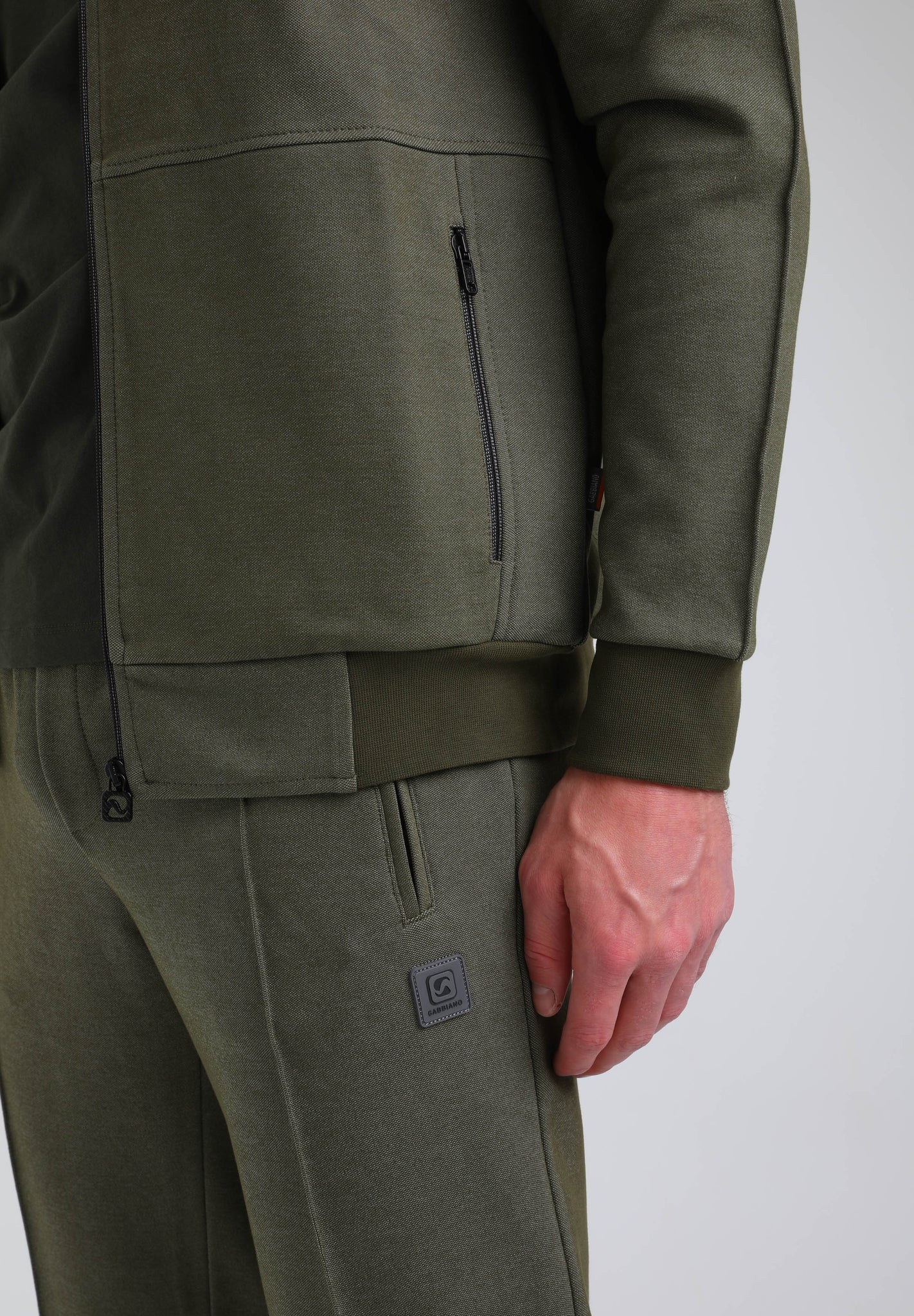 Interlock vest met rits en capuchon | Leaf Green