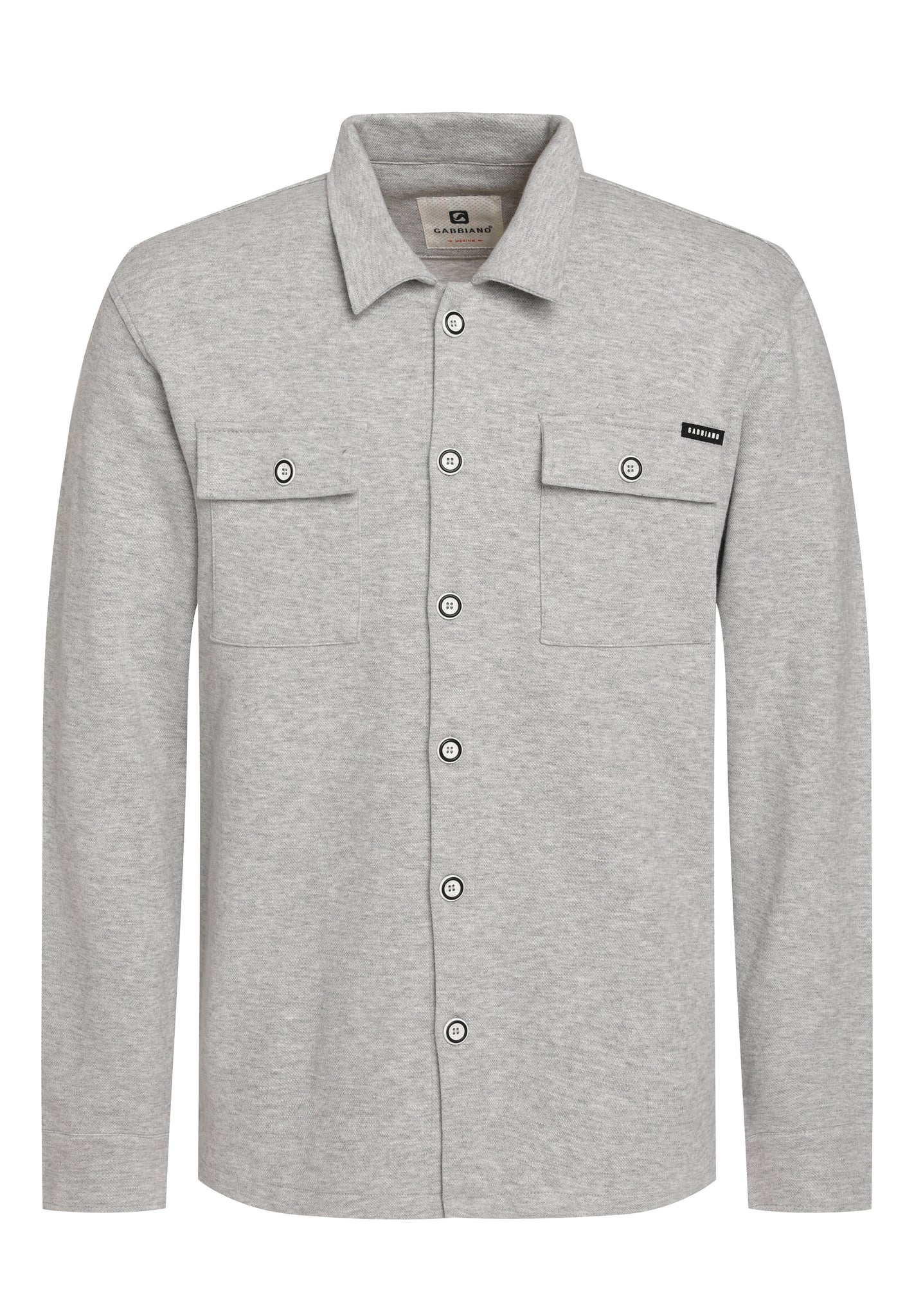 Technische overshirt met knopen | Grey Melange