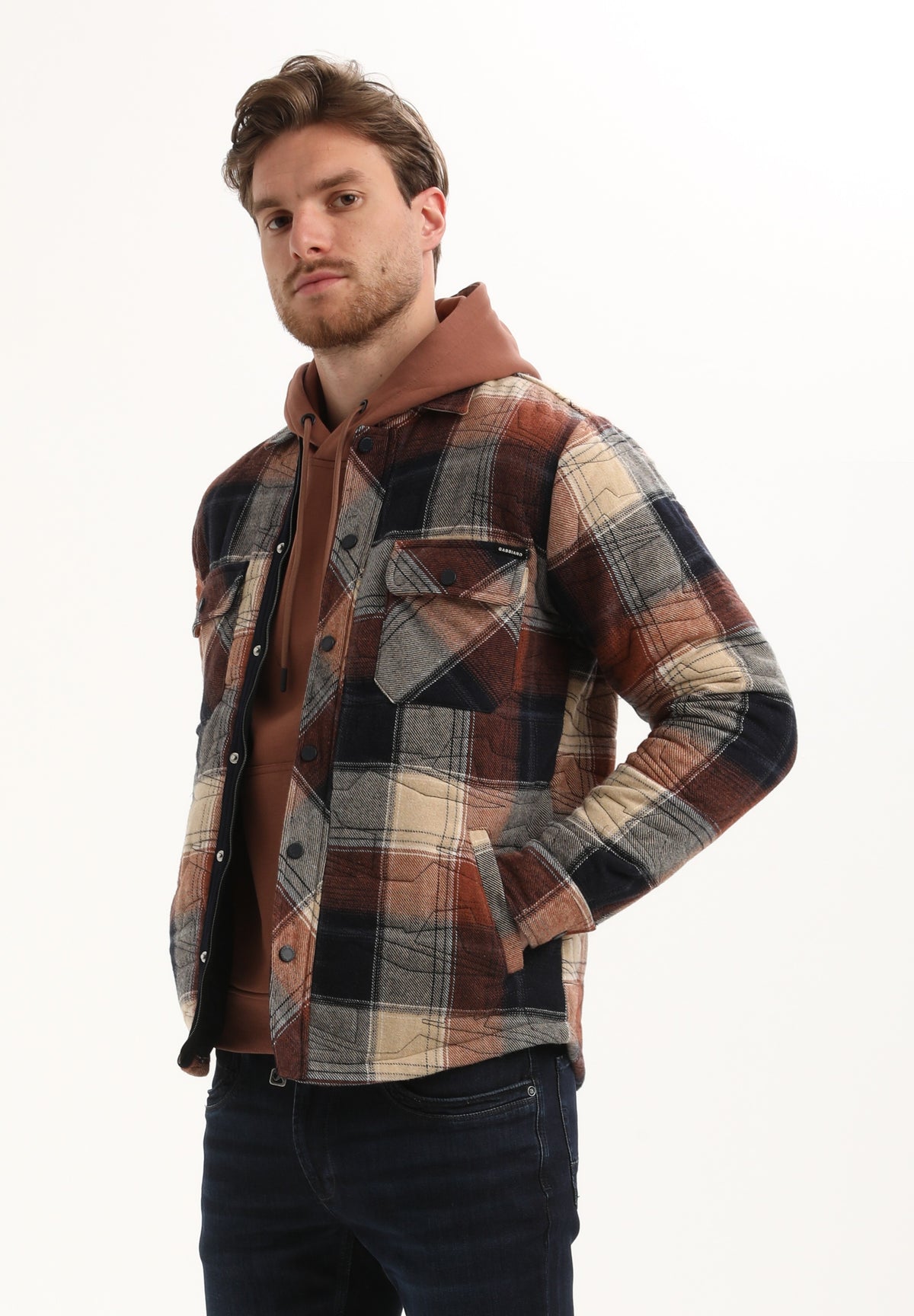Stoere flannel gevoerde overshirt