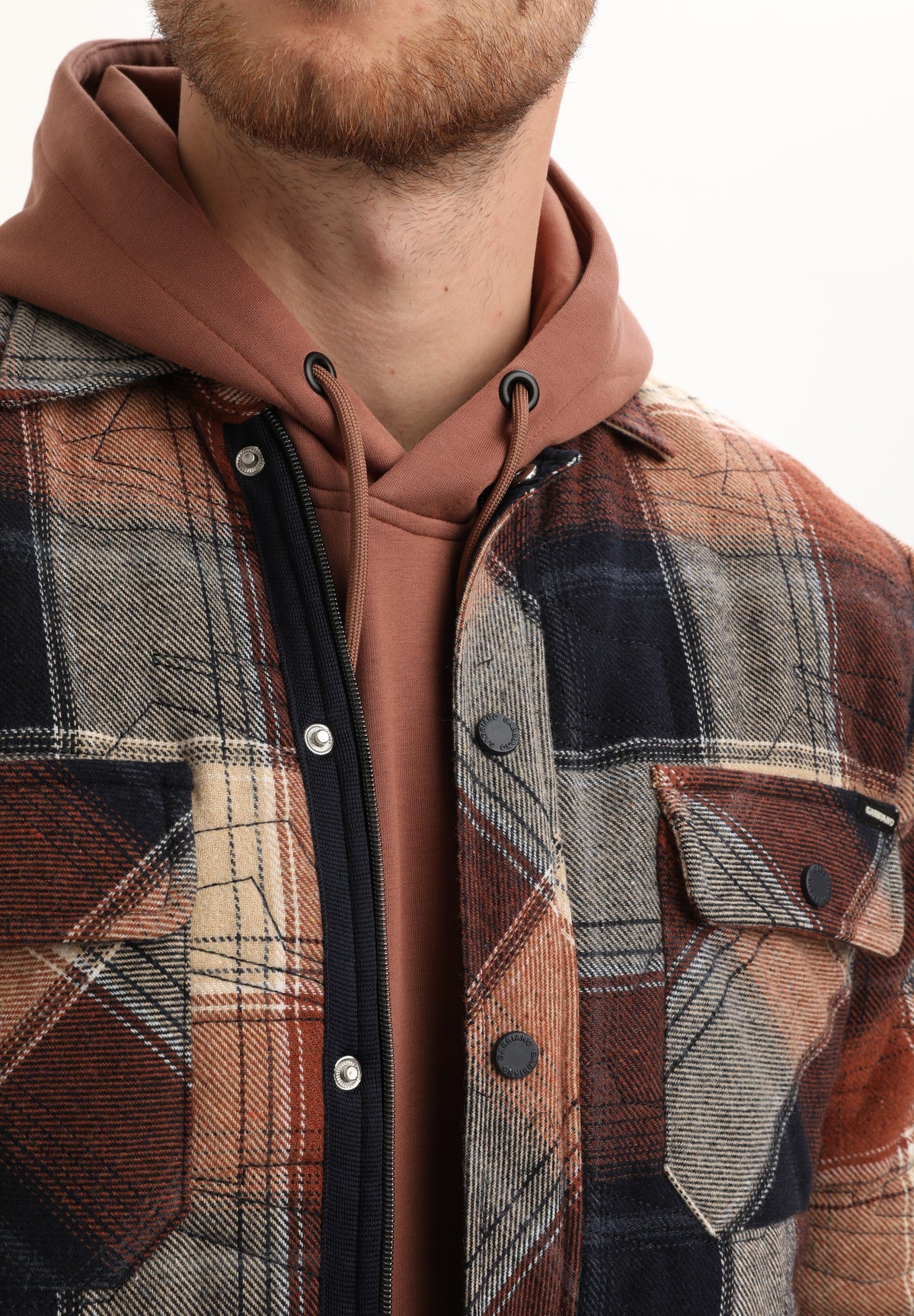 Stoere flannel gevoerde overshirt