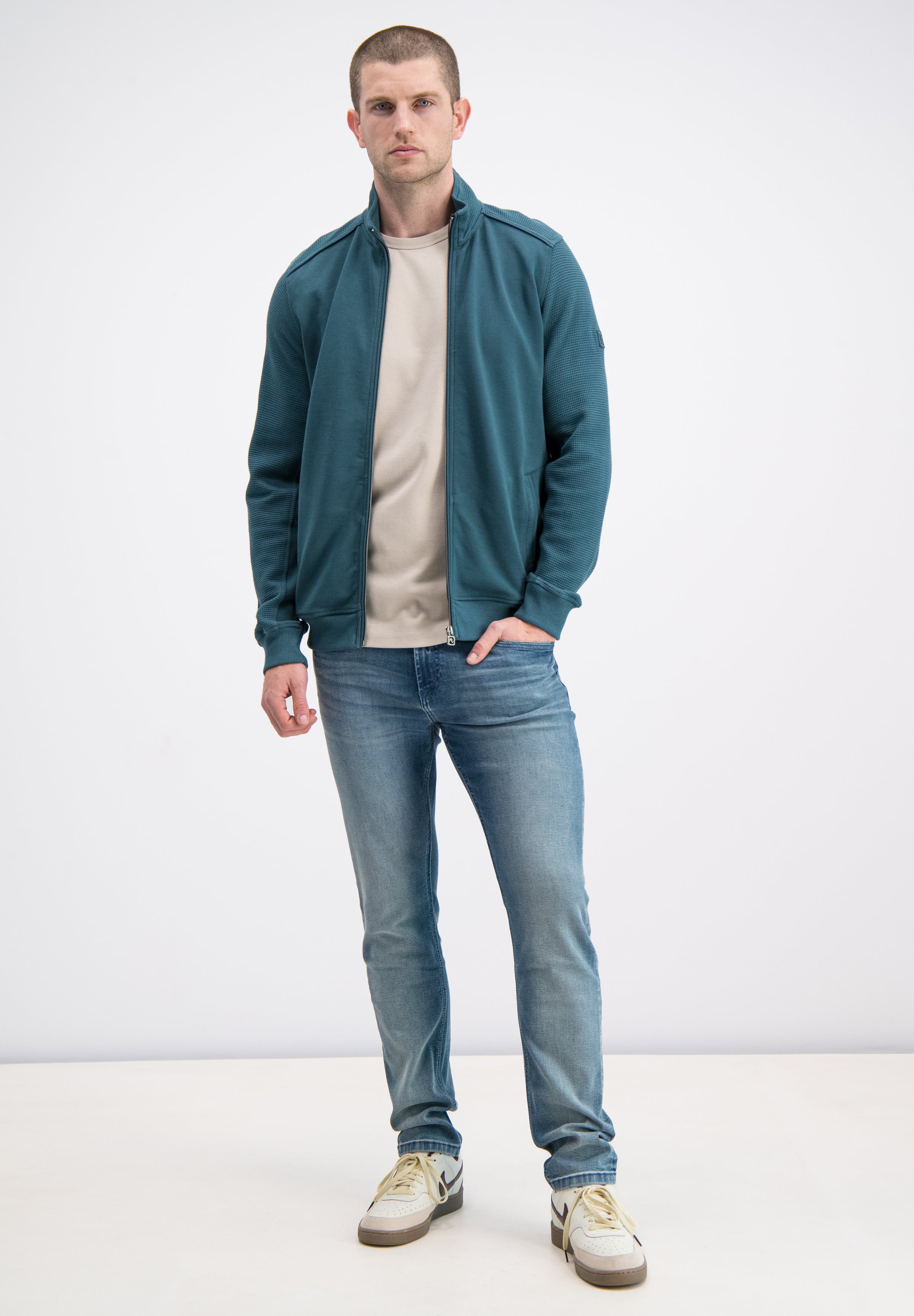 Hoge kraag jacquard vest