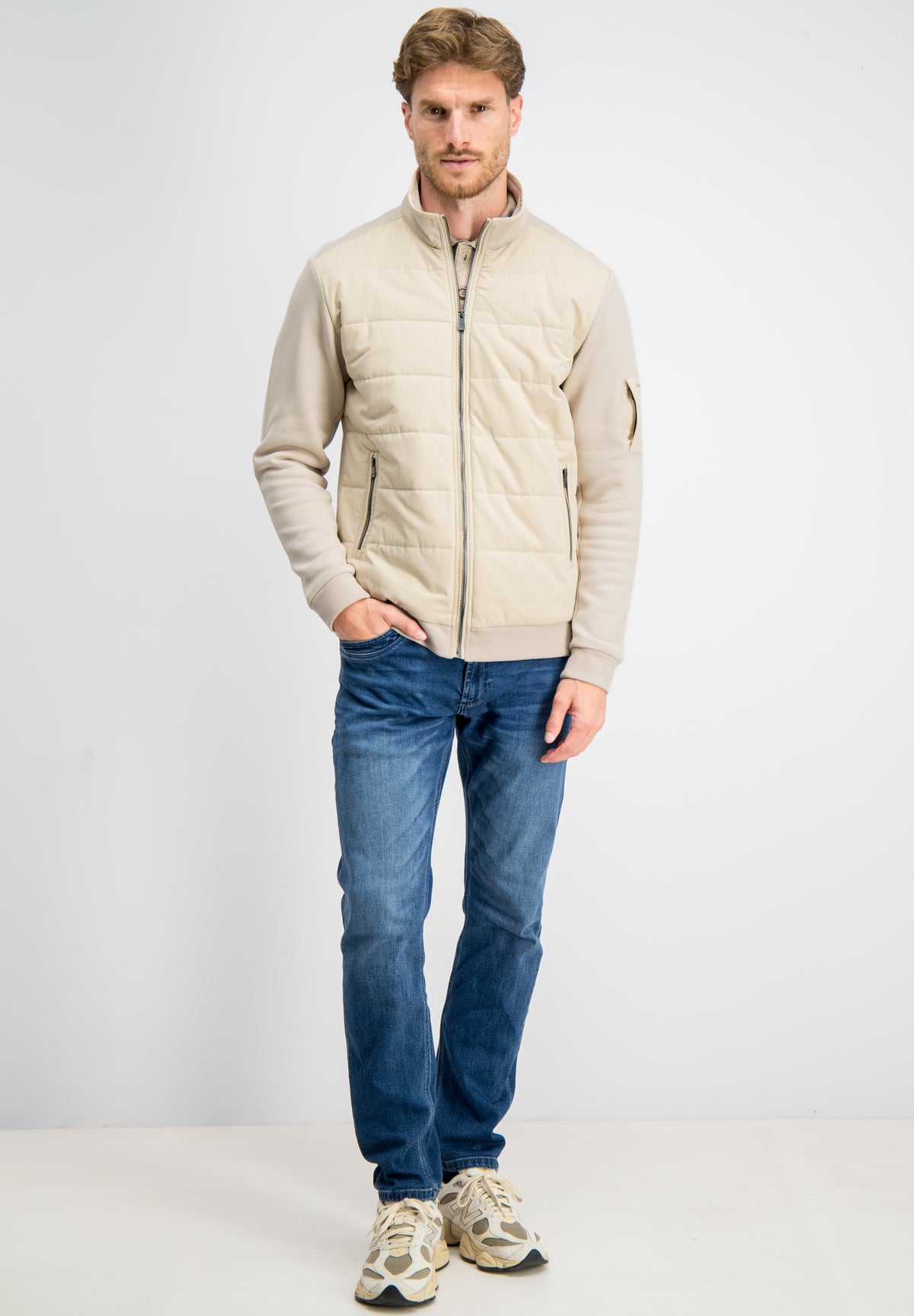Ronan – Pique Interlock Mix Zip Cardigan