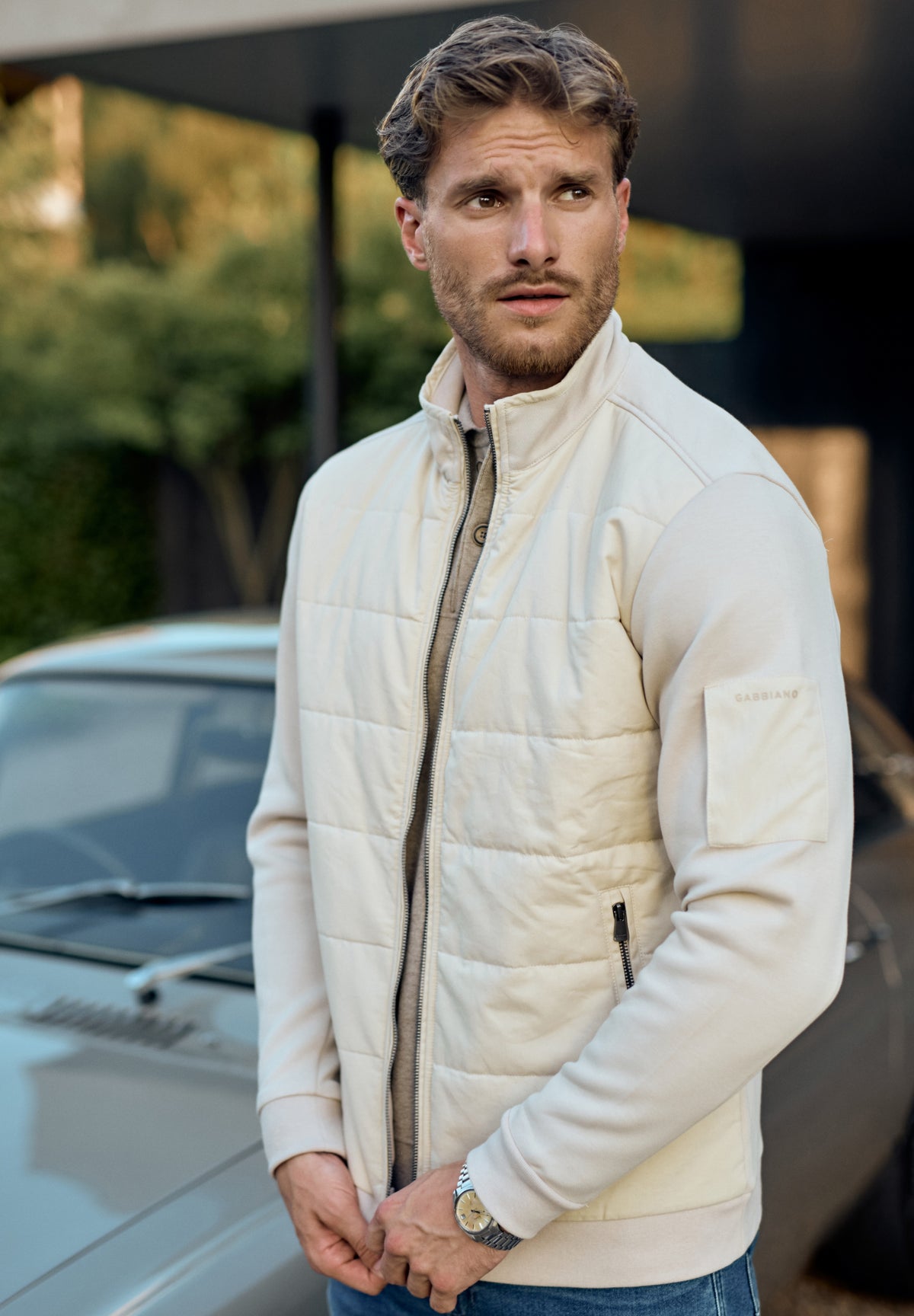 Ronan – Pique Interlock Mix Zip Cardigan