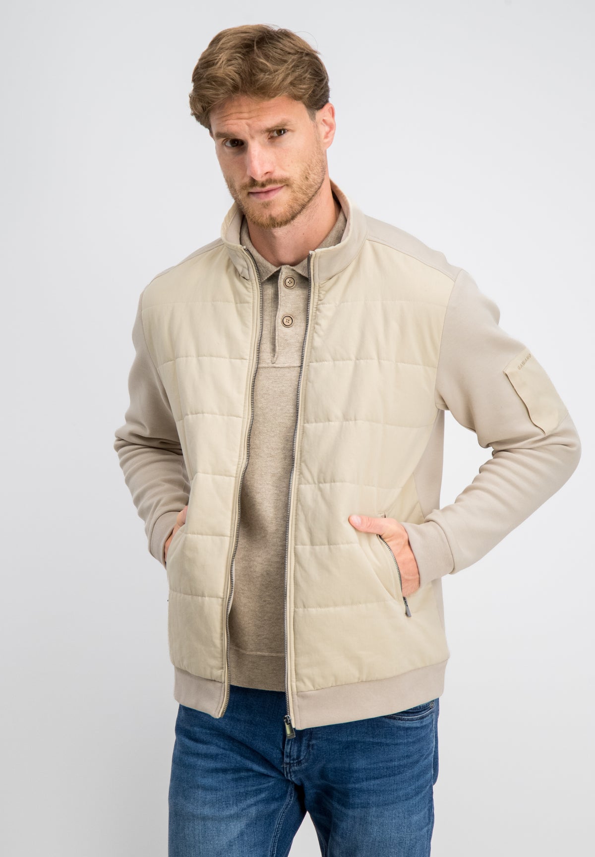 Ronan – Pique Interlock Mix Zip Cardigan