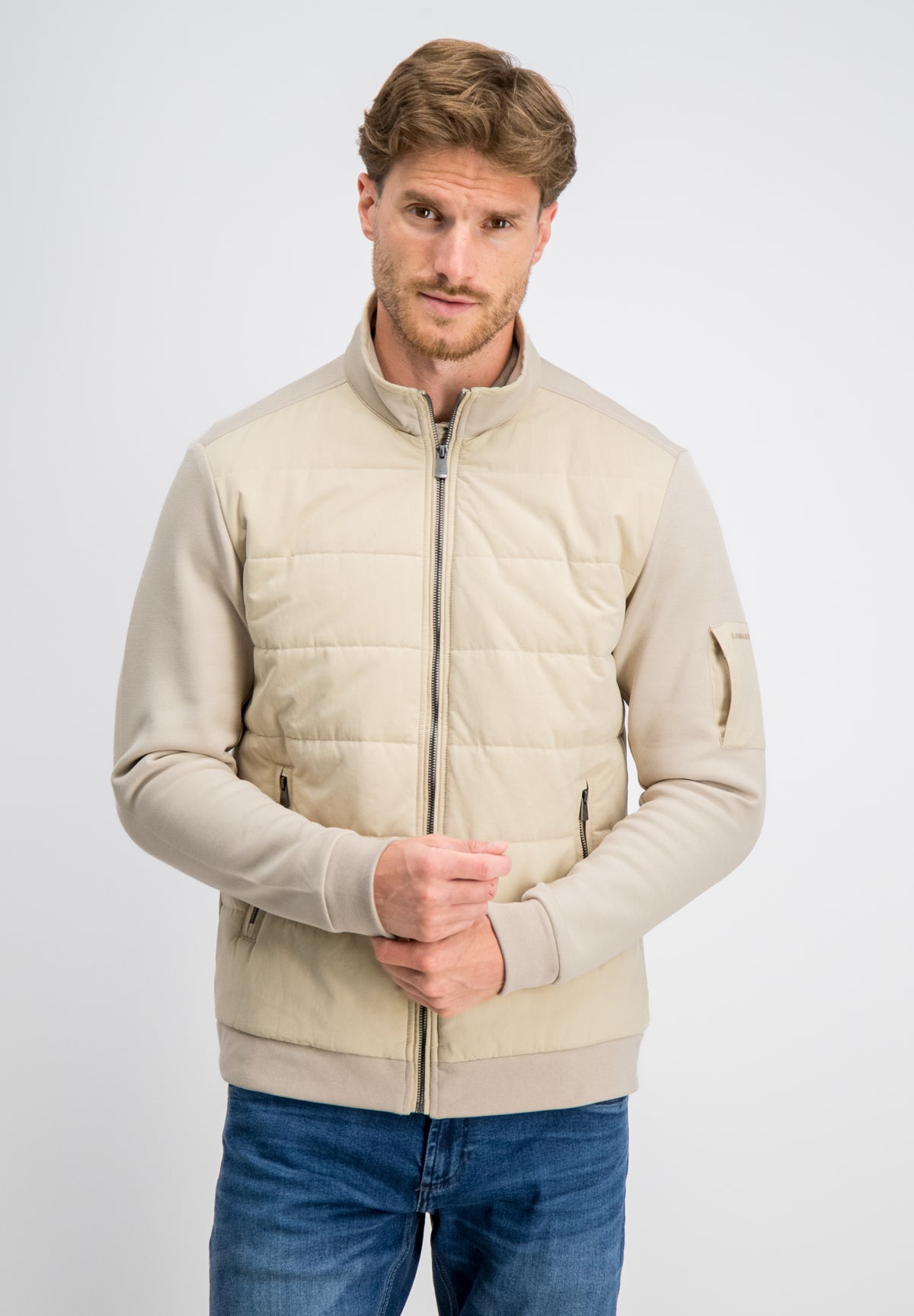 Ronan – Pique Interlock Mix Zip Cardigan