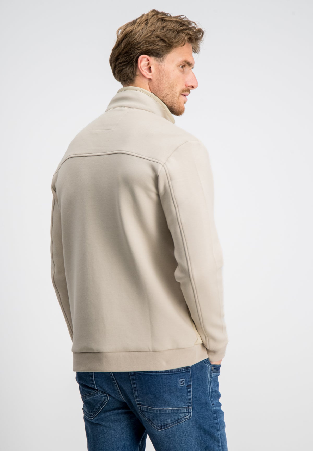 Ronan – Pique Interlock Mix Zip Cardigan