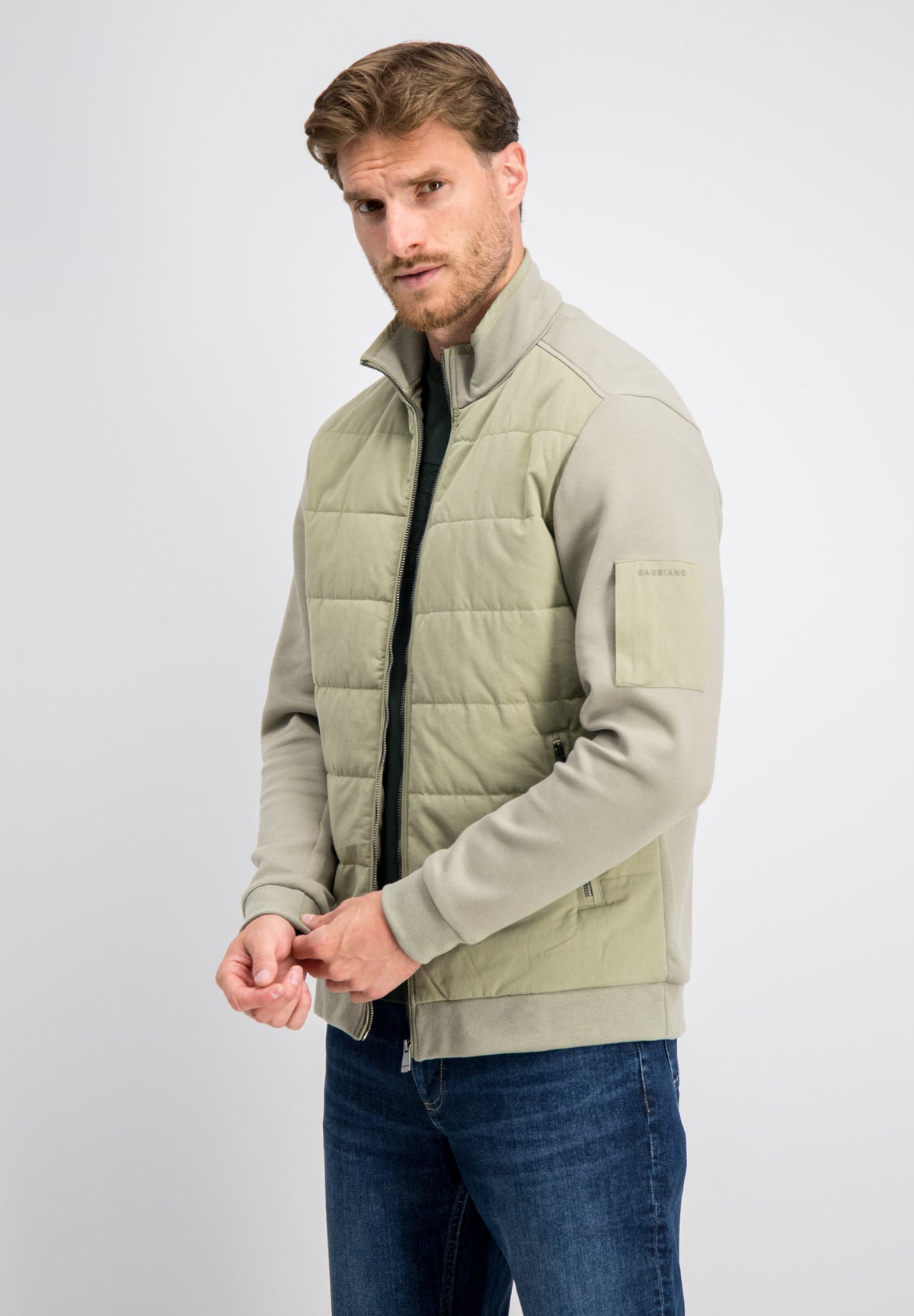 Ronan – Pique Interlock Mix Zip Cardigan