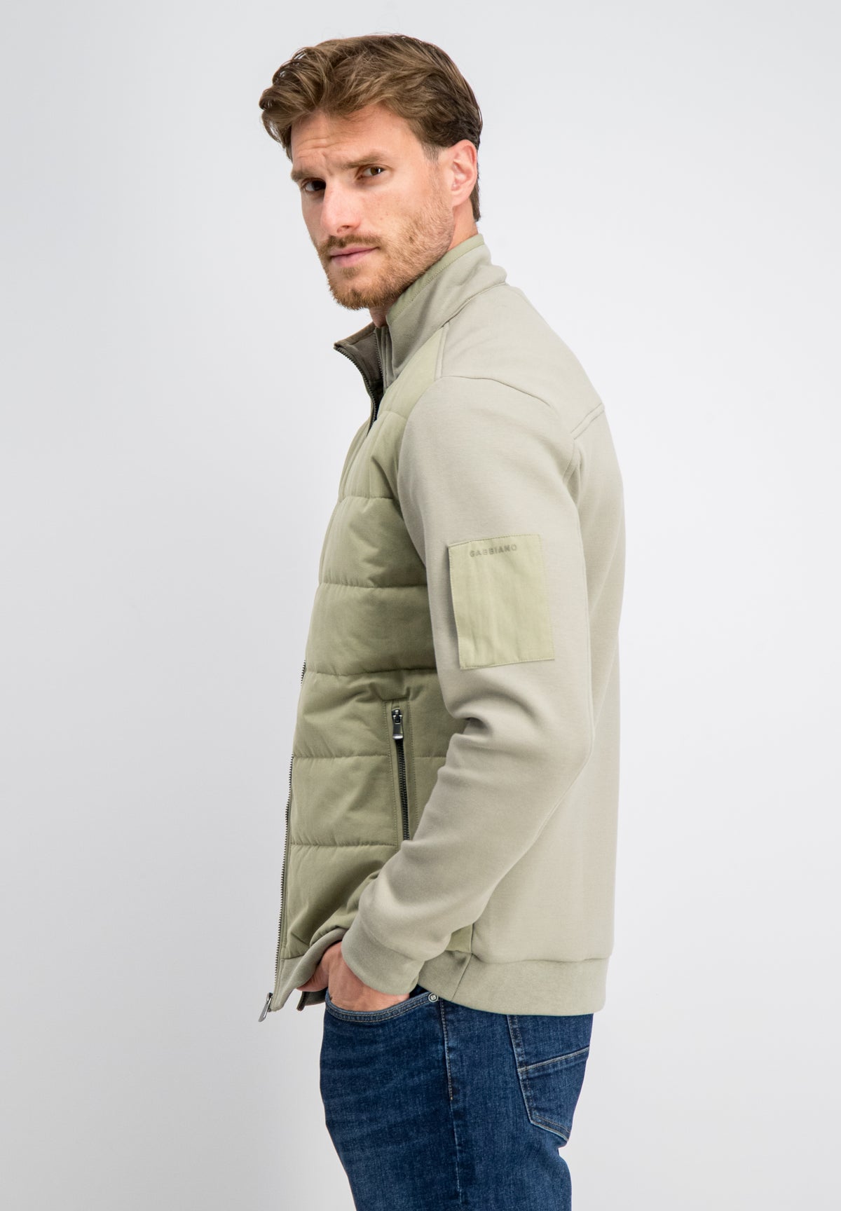 Ronan – Pique Interlock Mix Zip Cardigan