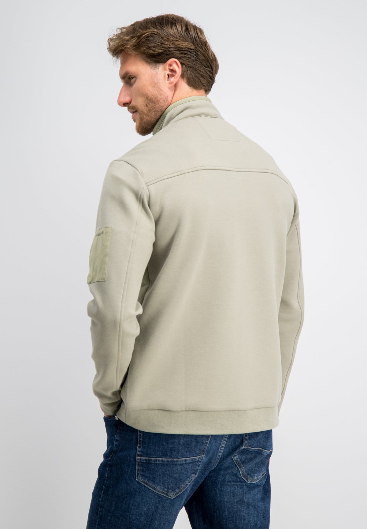 Ronan – Pique Interlock Mix Zip Cardigan