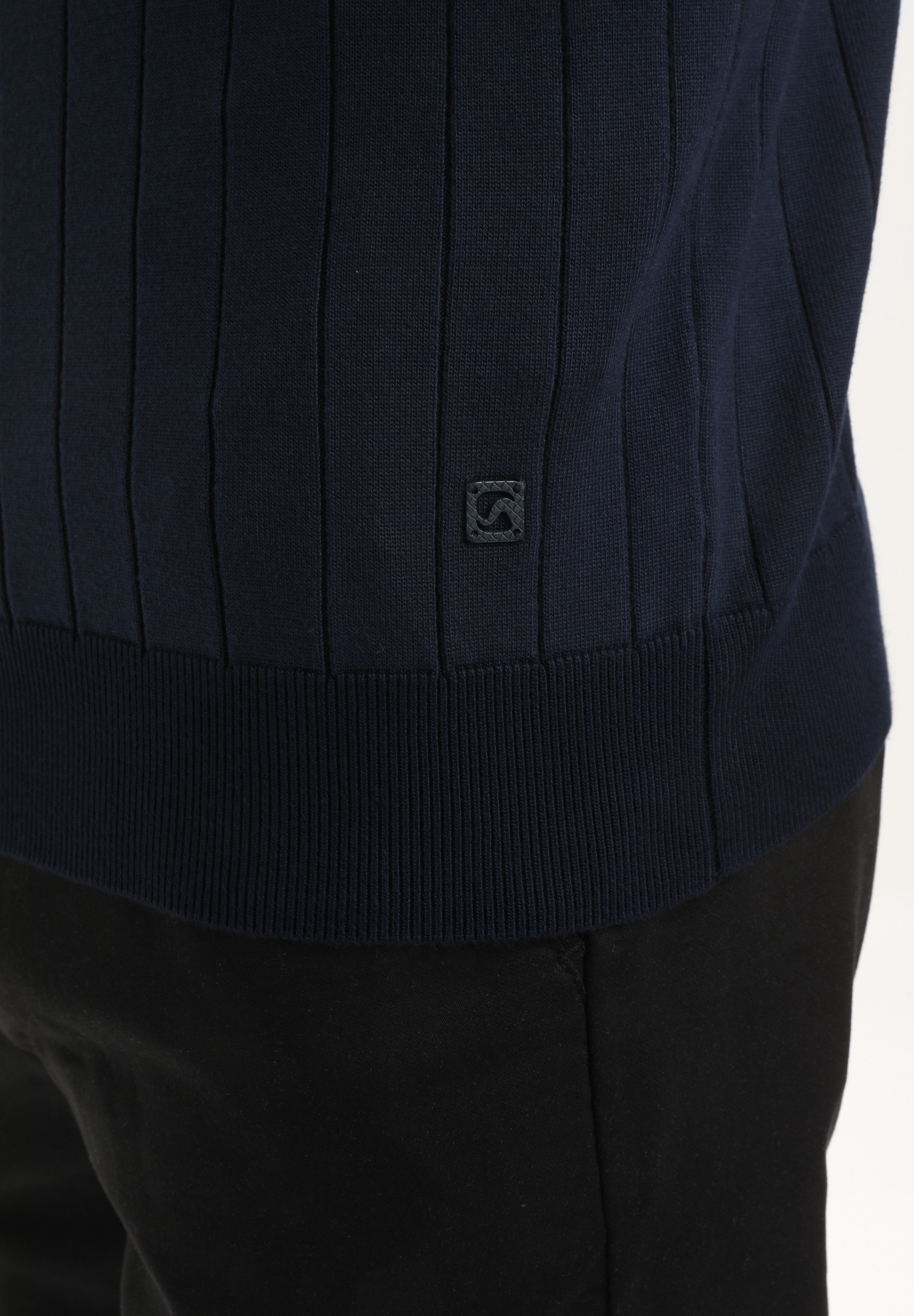 Halfzip trui met streepstructuur