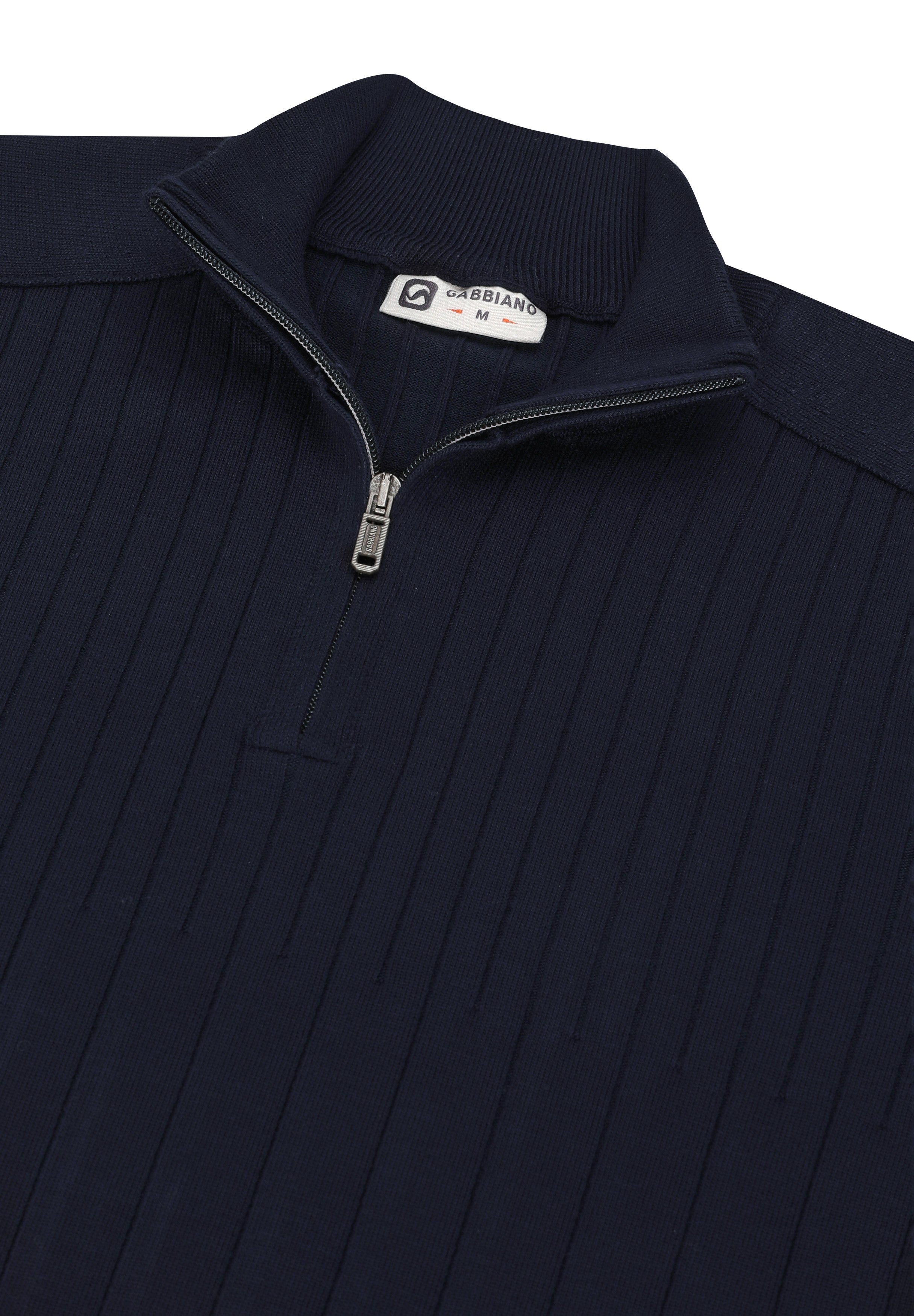 Halfzip trui met streepstructuur