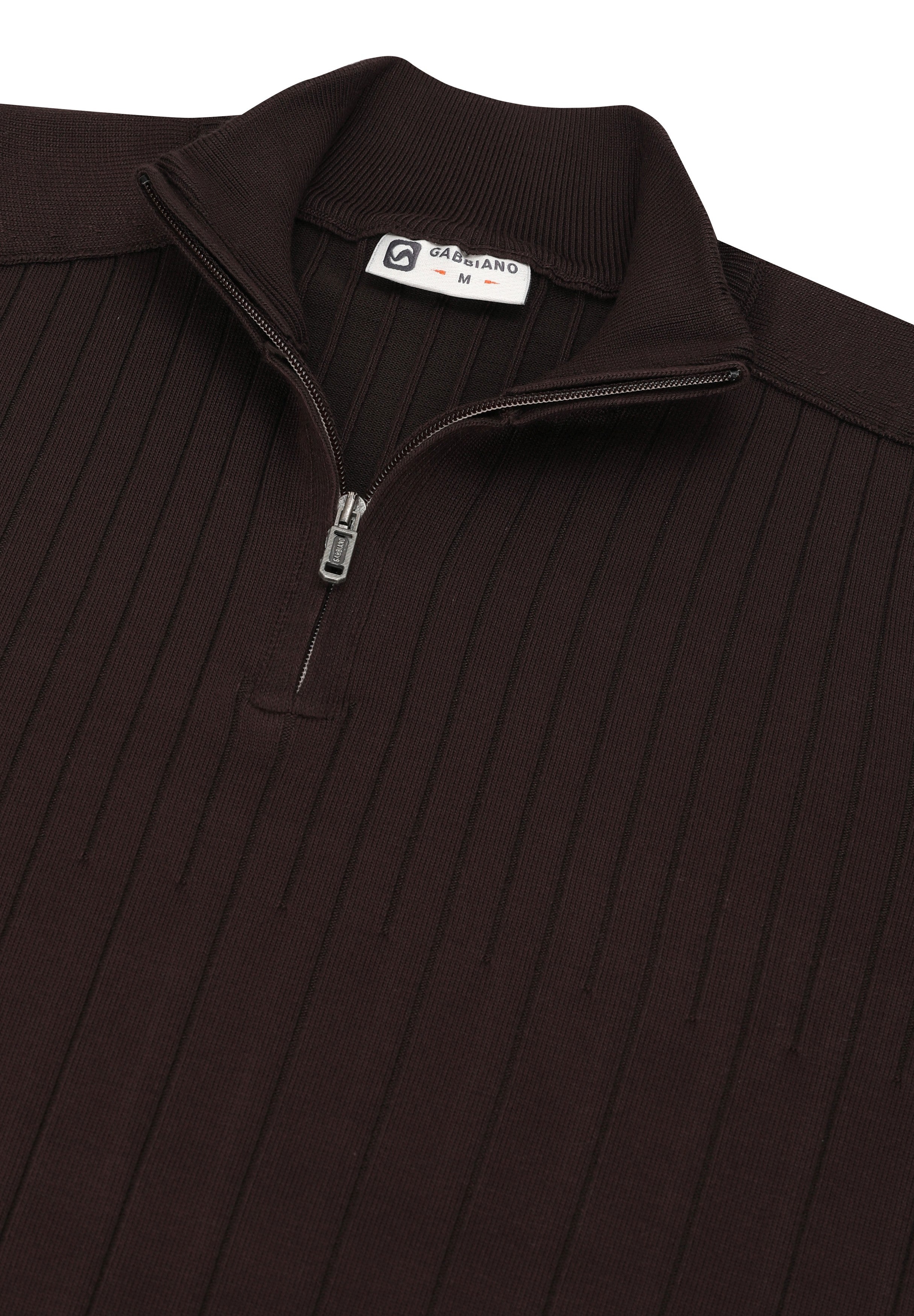Halfzip trui met streepstructuur