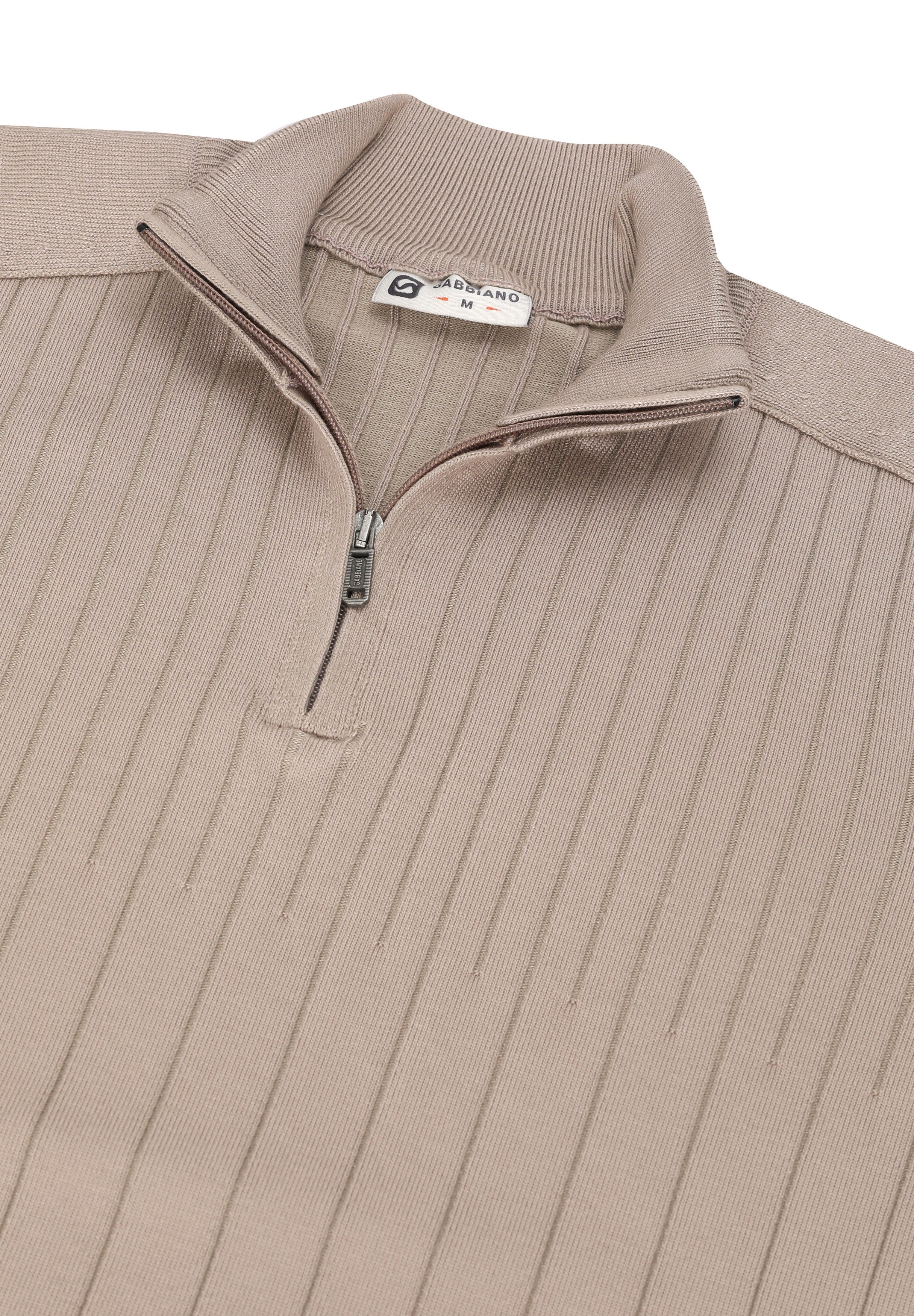 Halfzip trui met streepstructuur
