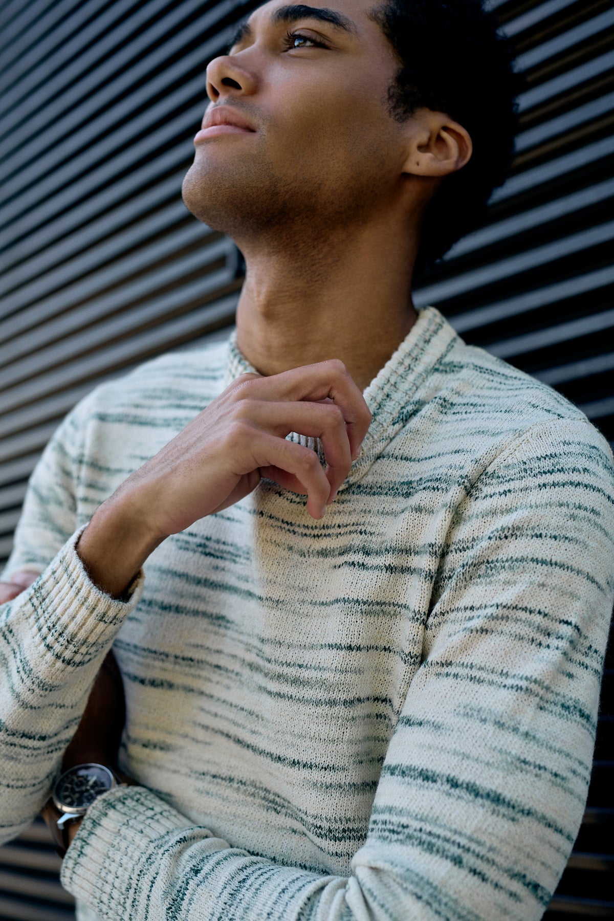 Niko – Melange Stripe Crewneck Knit
