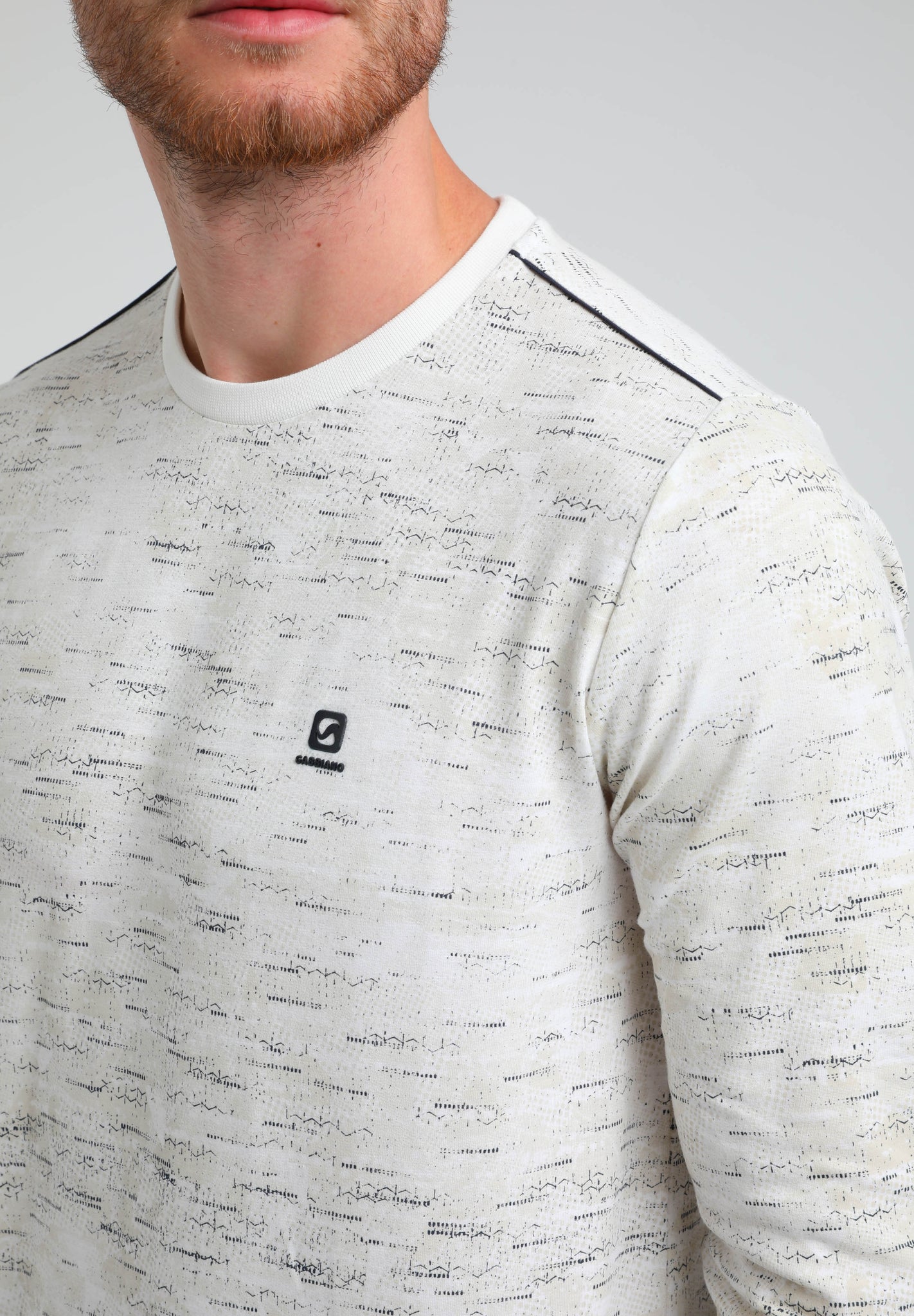 Sweater met geometrische print | Ecru