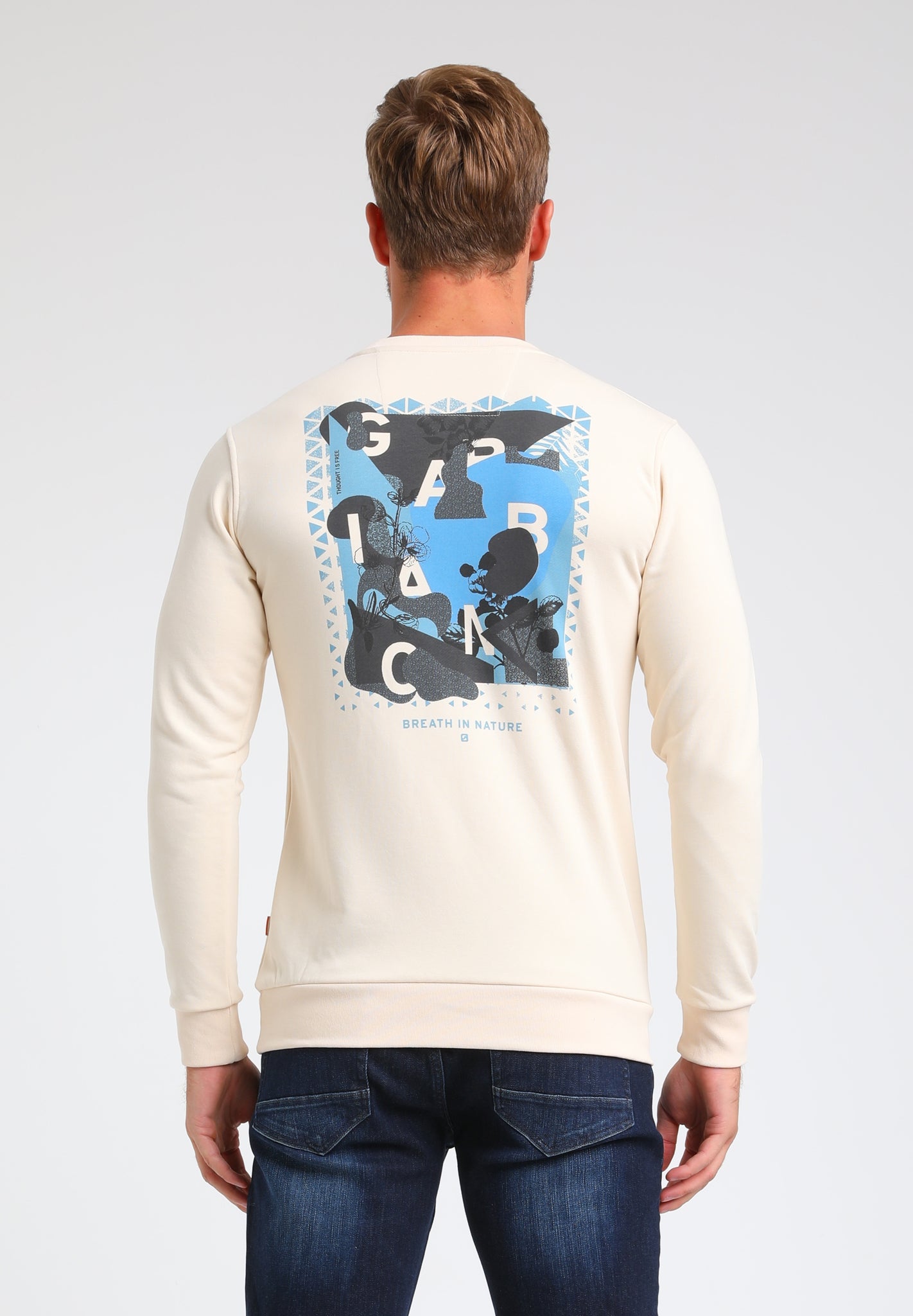 Sweater met backprint | Sand