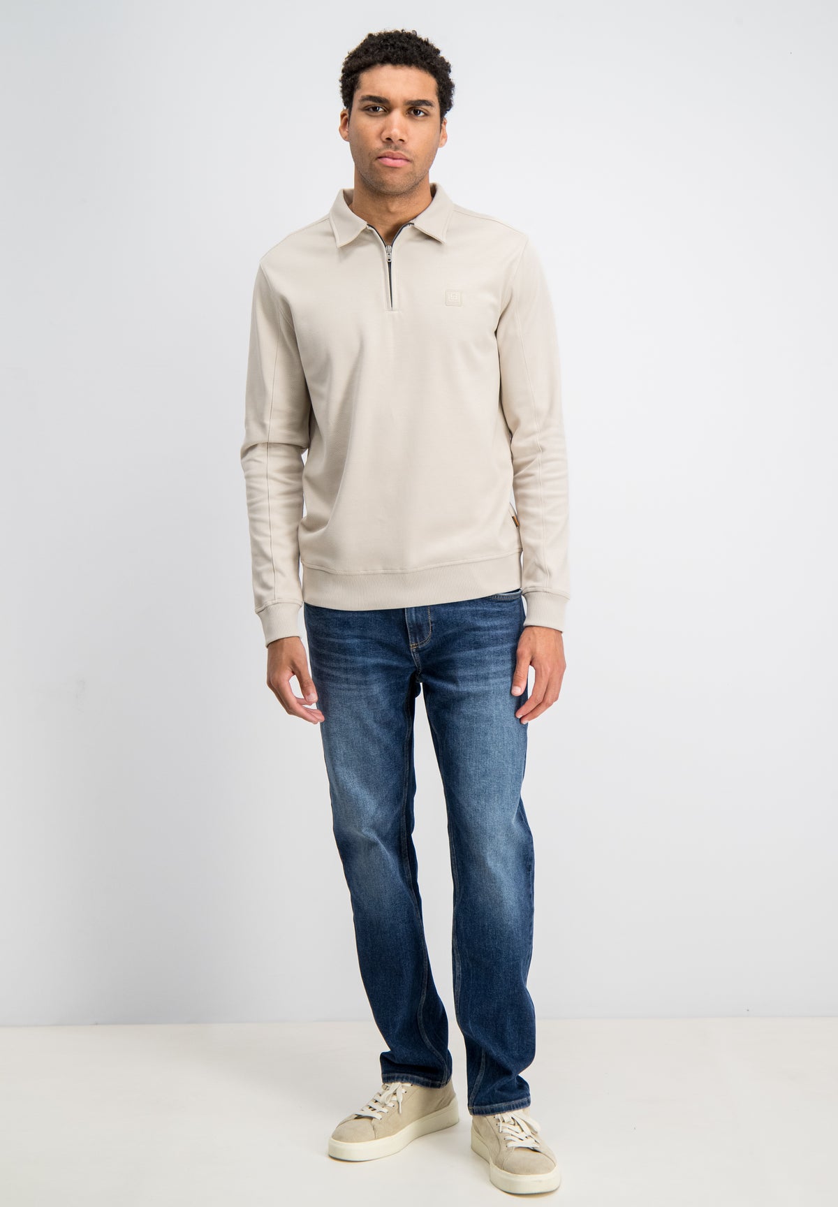Kean – Jacquard Zip Sweat Polo