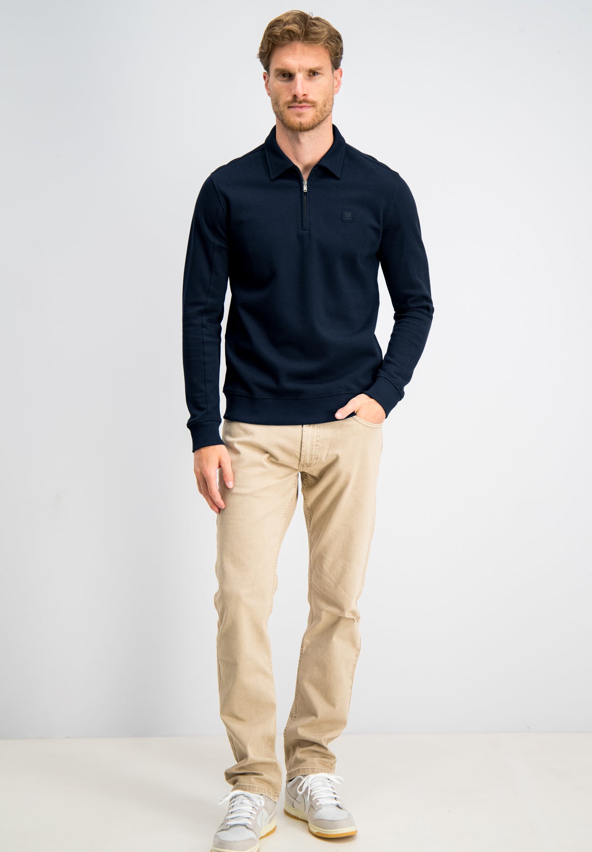 Kean – Jacquard Zip Sweat Polo