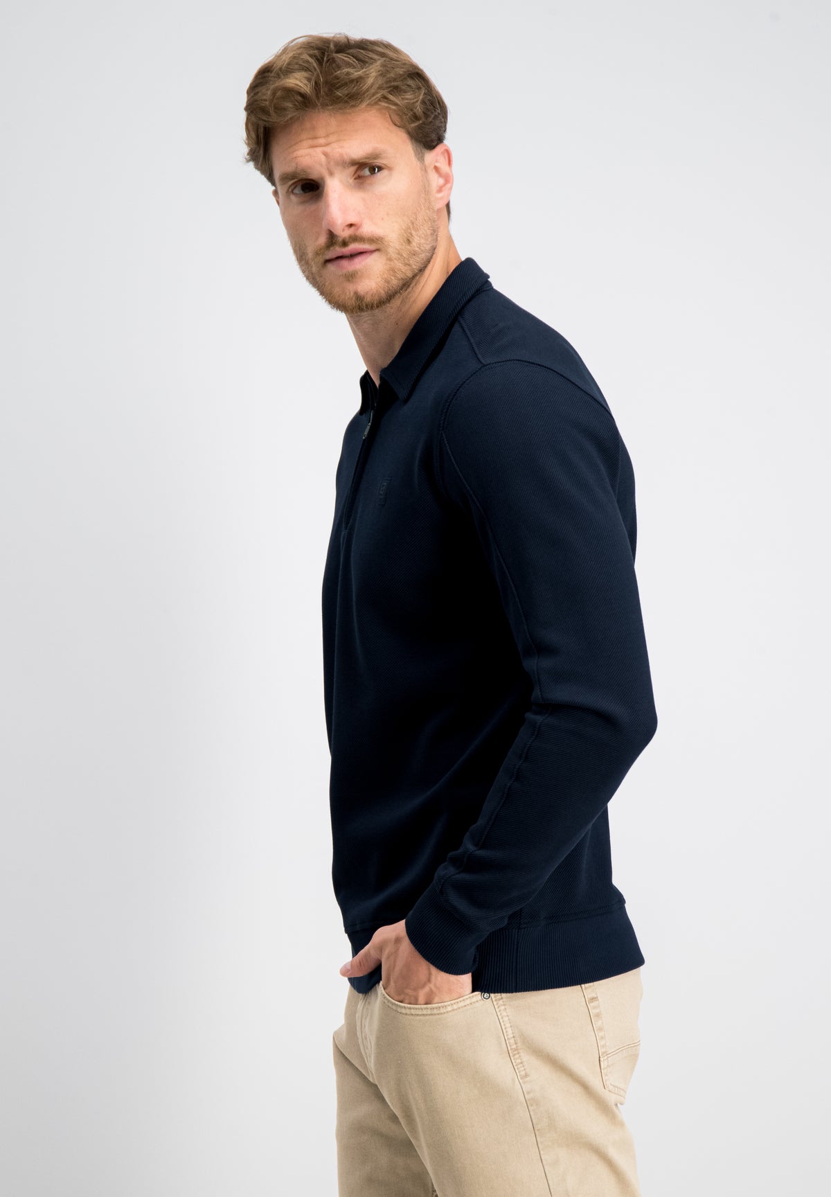 Kean – Jacquard Zip Sweat Polo