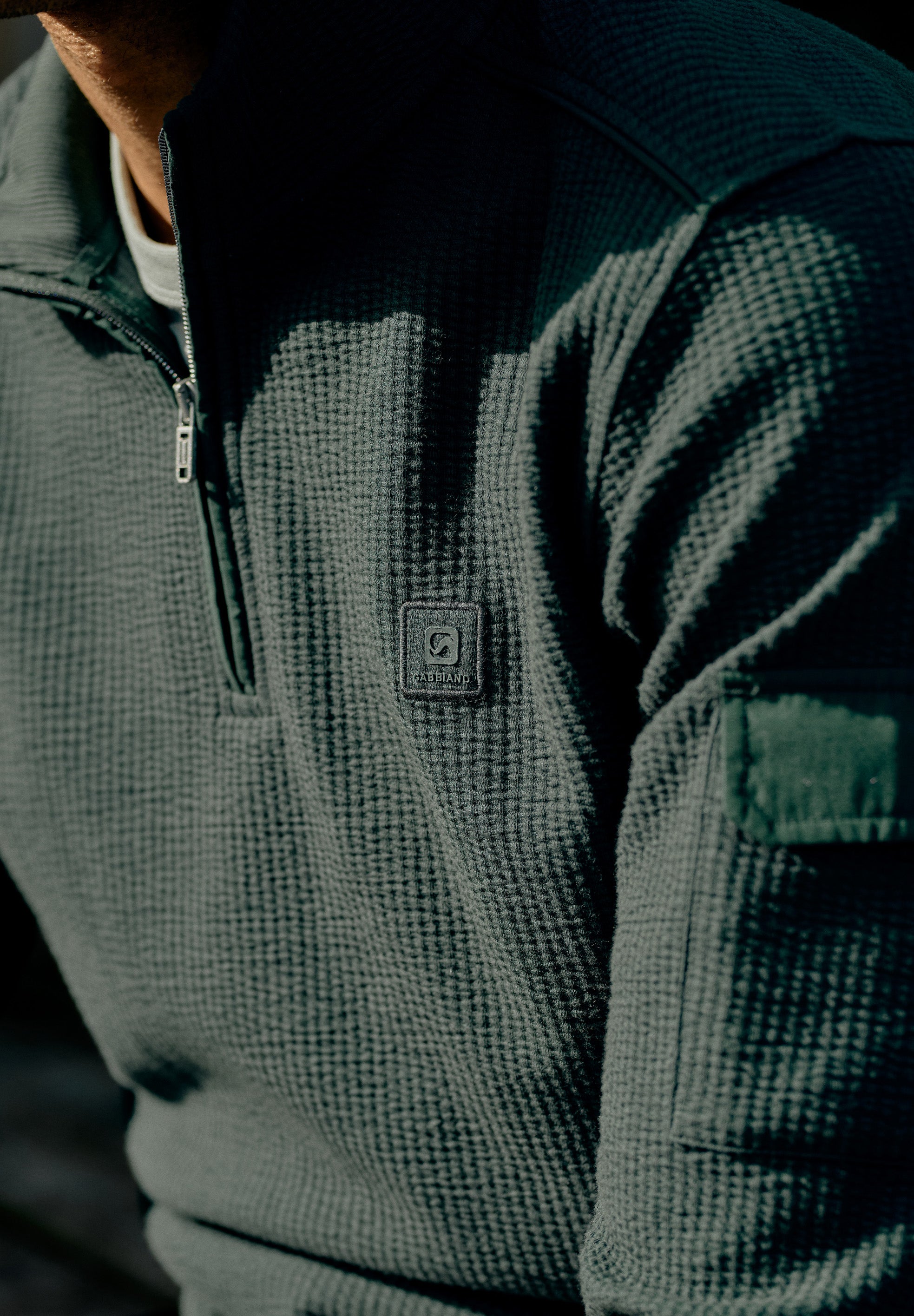 Grant – Jacquard Stripe Half Zip Sweat