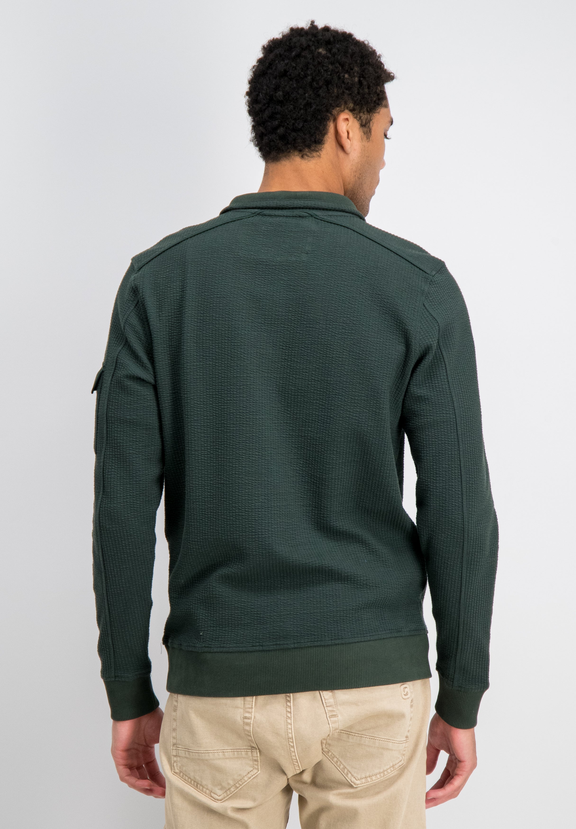 Grant – Jacquard Stripe Half Zip Sweat