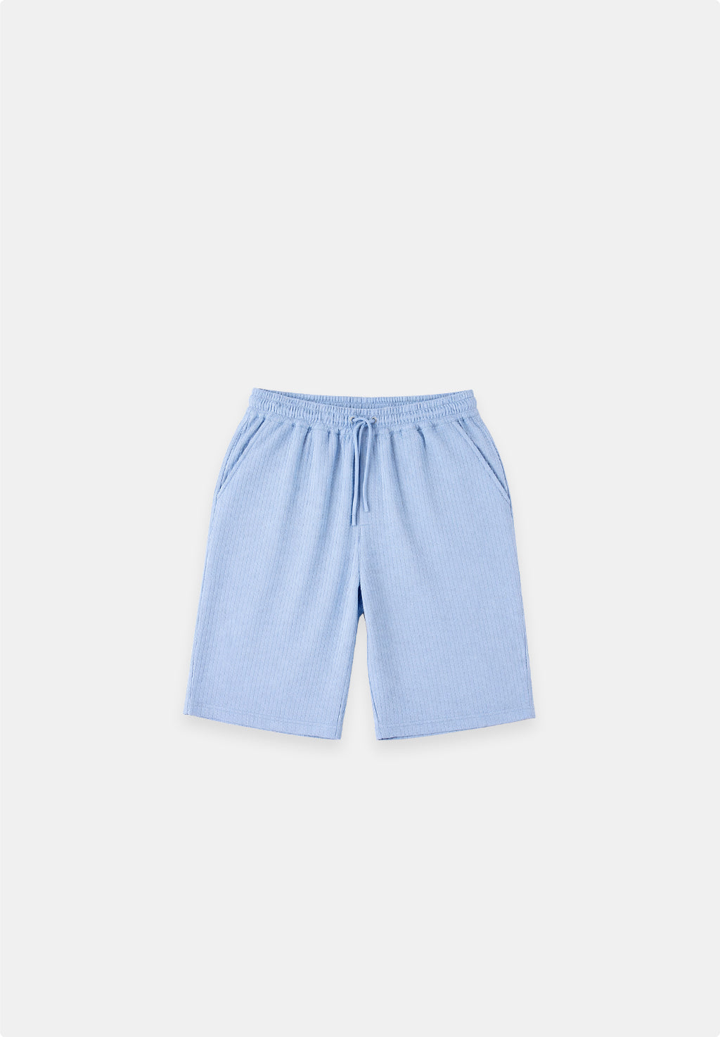 Relaxed fit short jacquard wafelstructuur