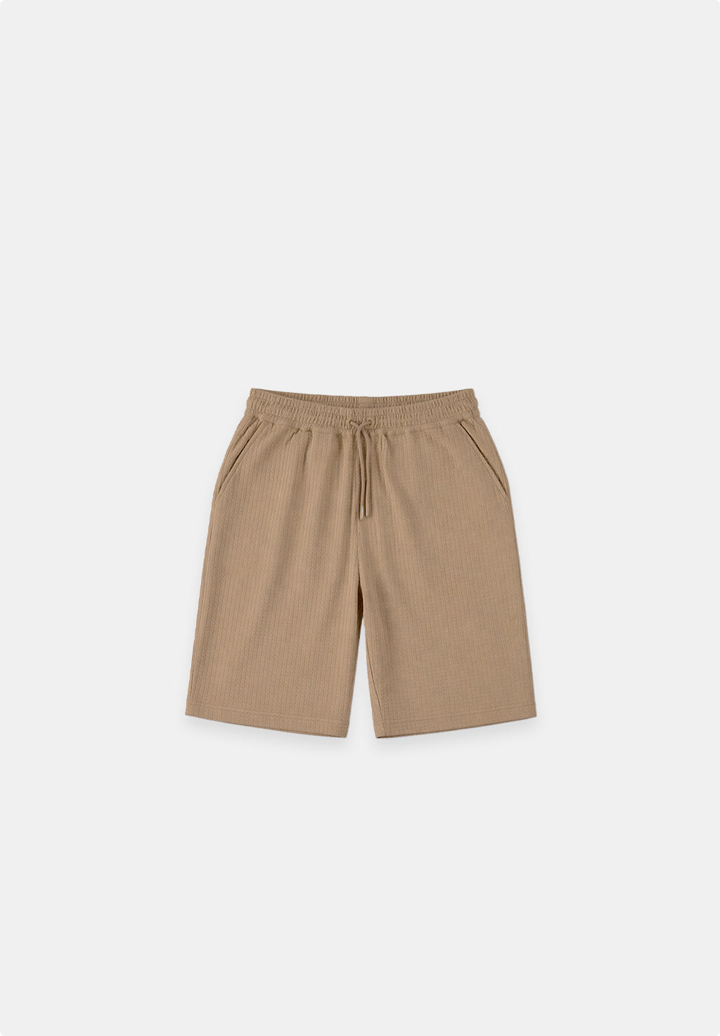 Relaxed fit short jacquard wafelstructuur