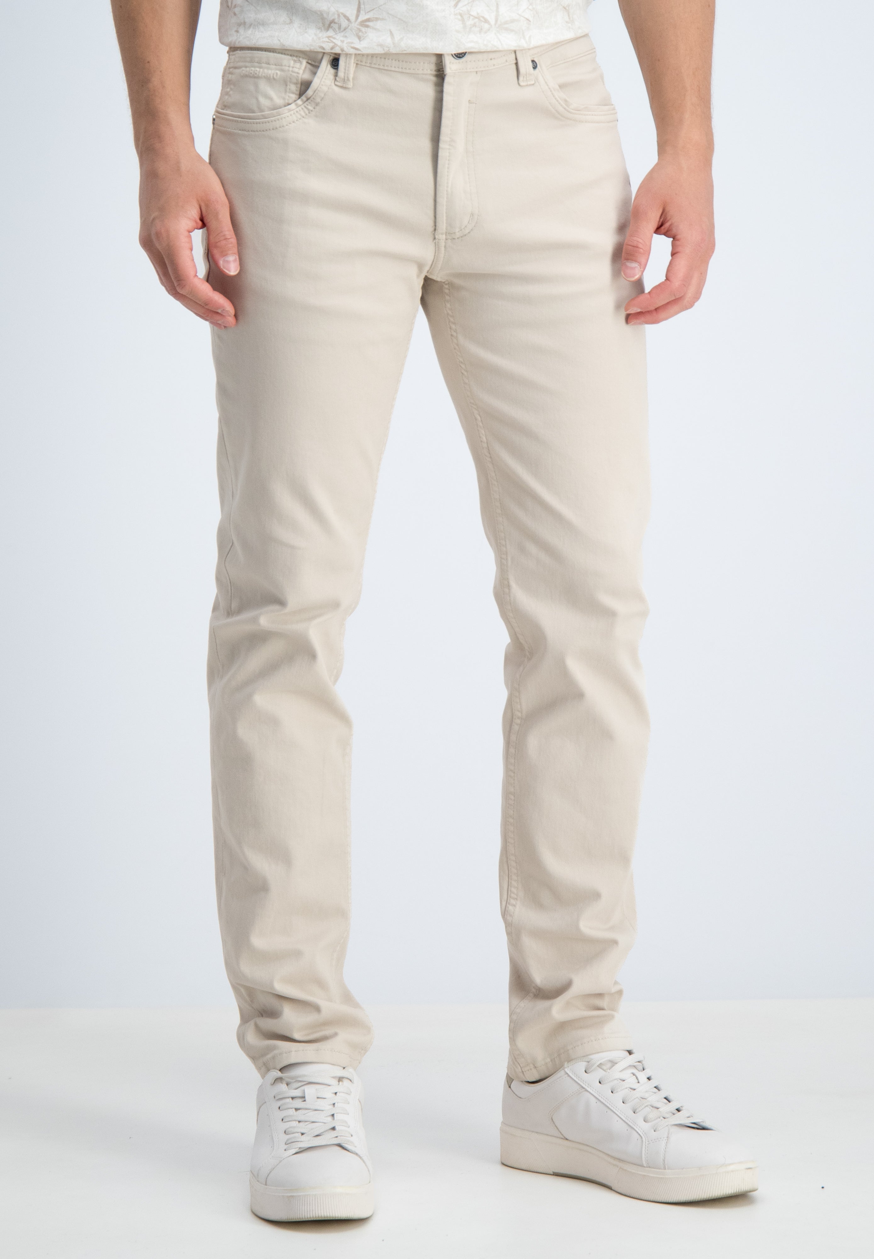 Regular fit garment dyed 5-pocket broek