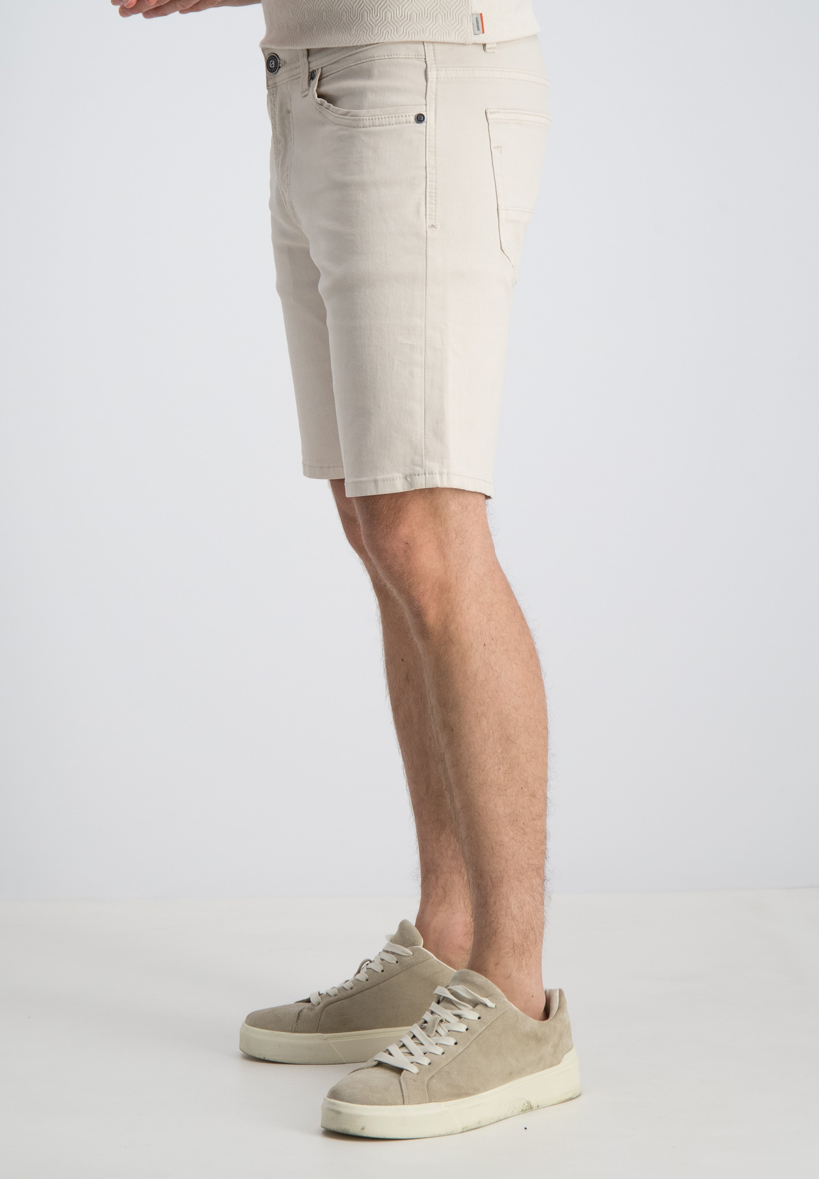 Regular fit short twill structuur