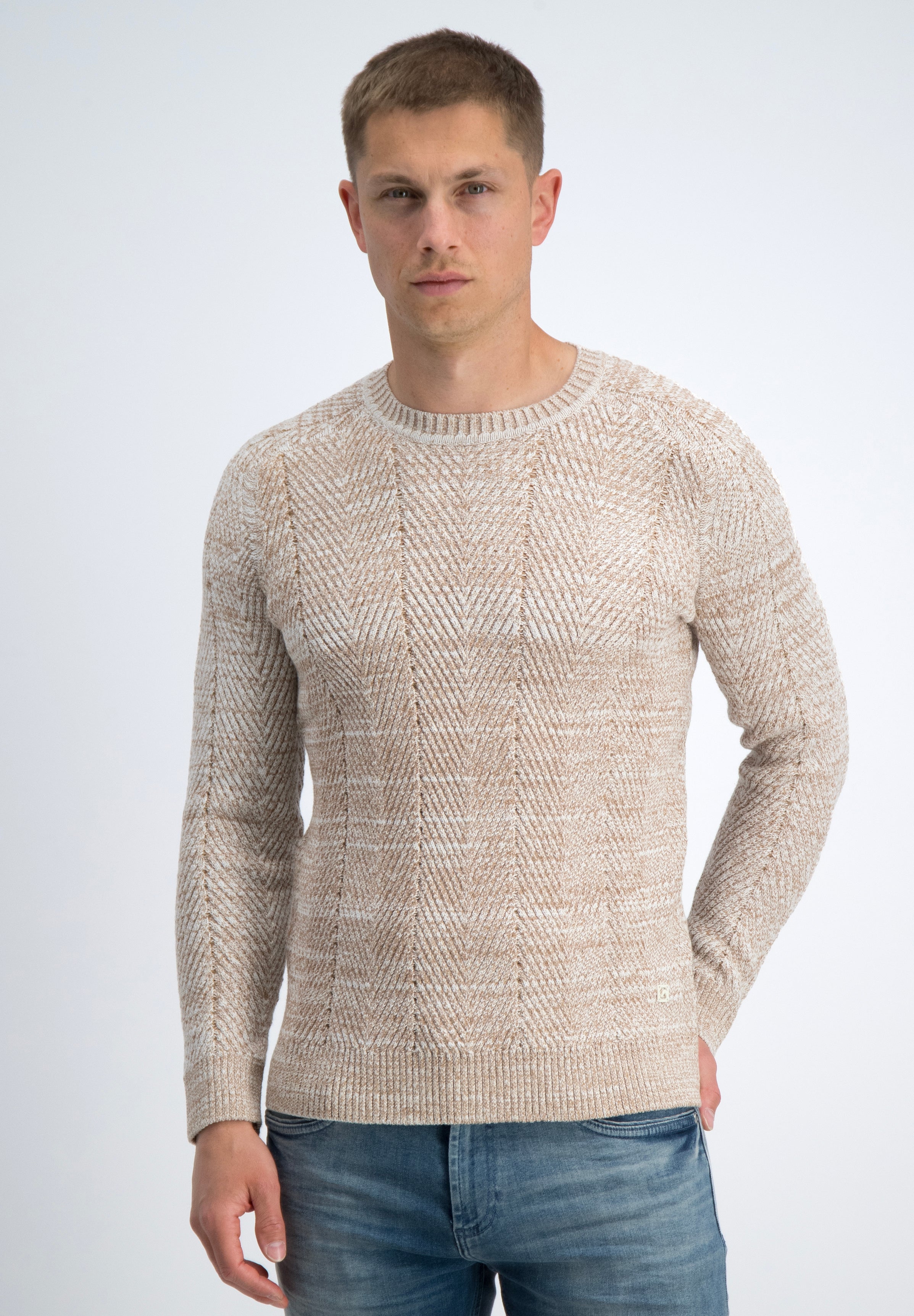 Diagonal crewneck trui