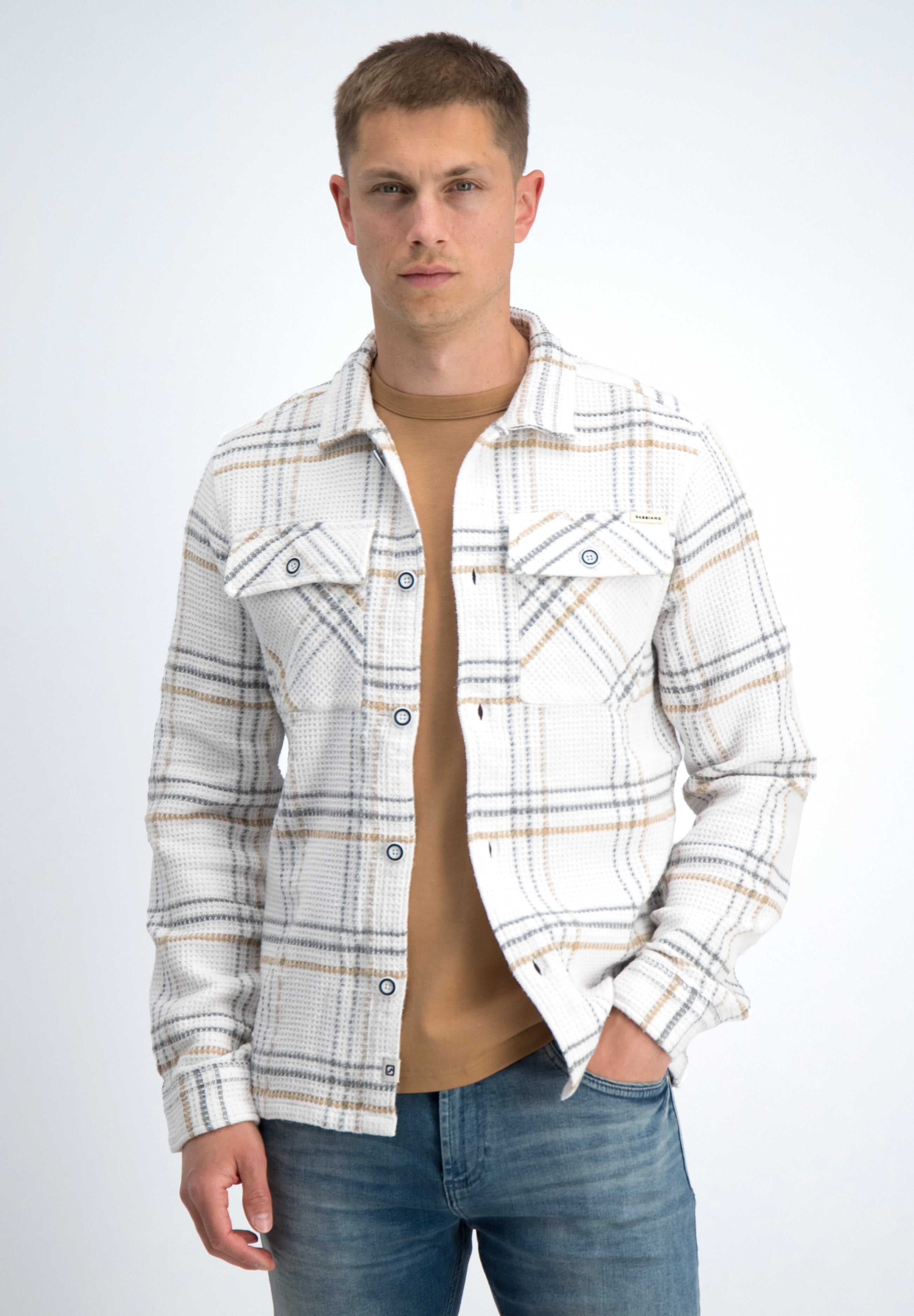 Overshirt flannel wafelstructuur