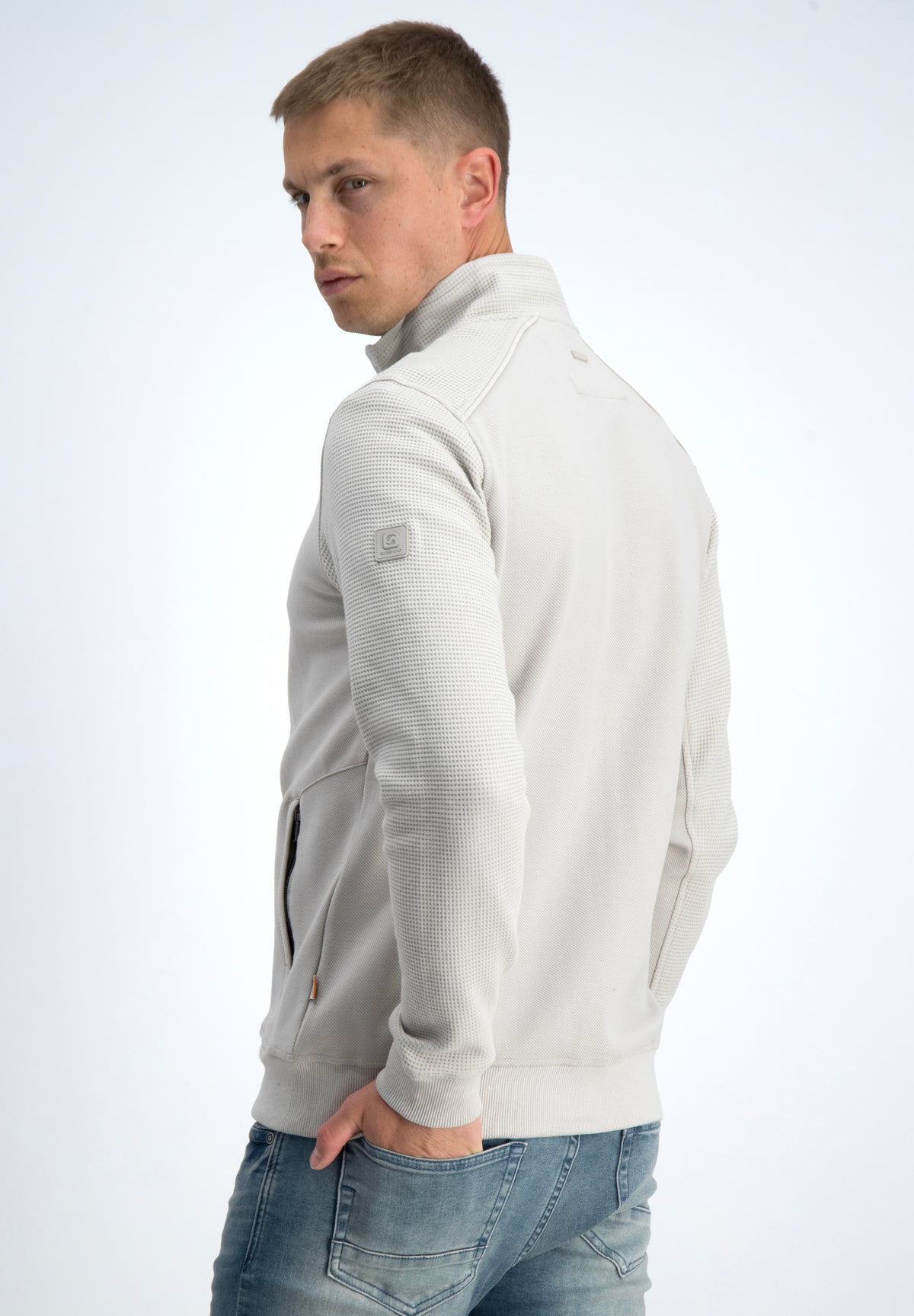 Hoge kraag jacquard vest