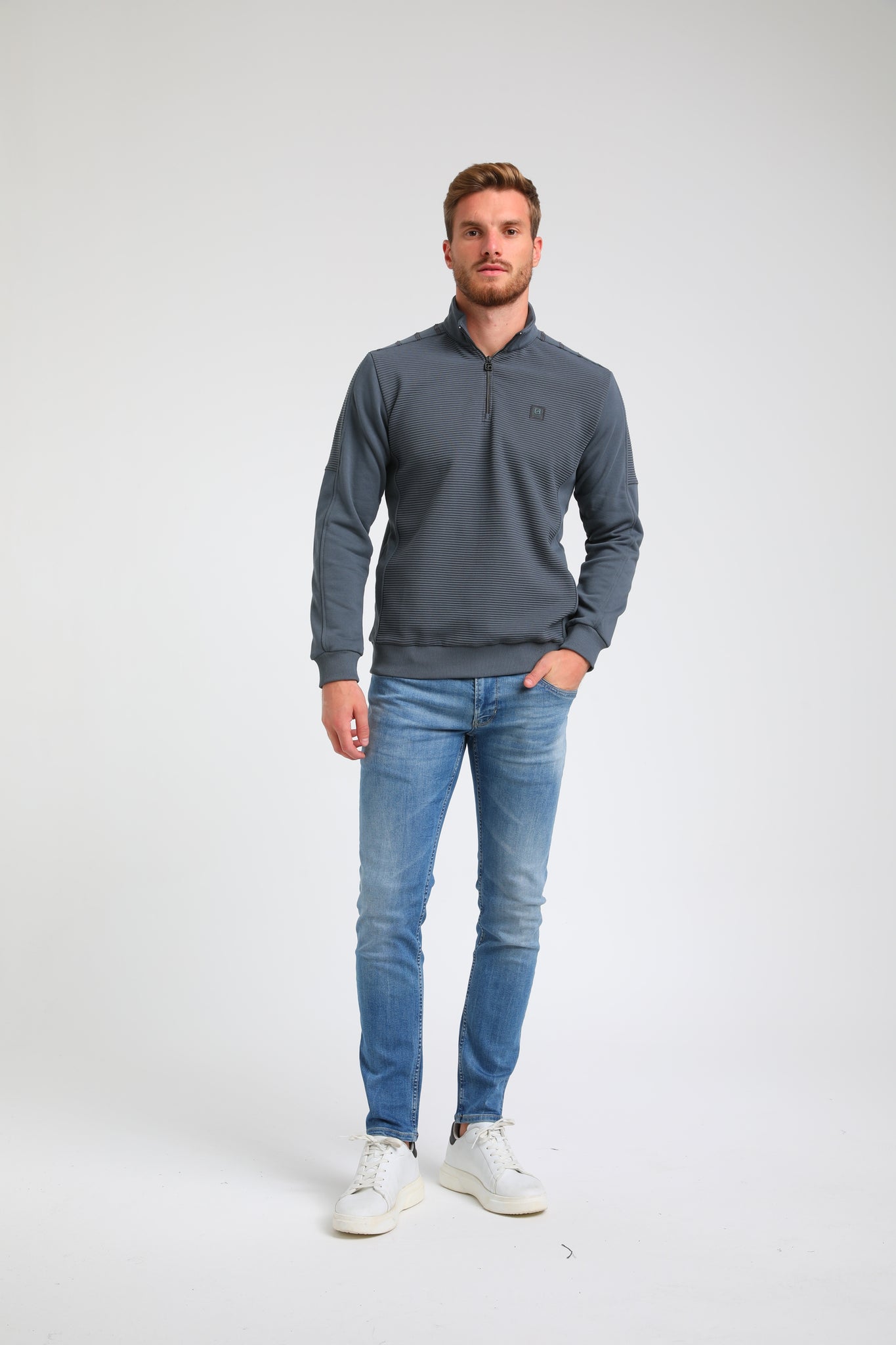 Sweater met hoge kraag | Steel Blue