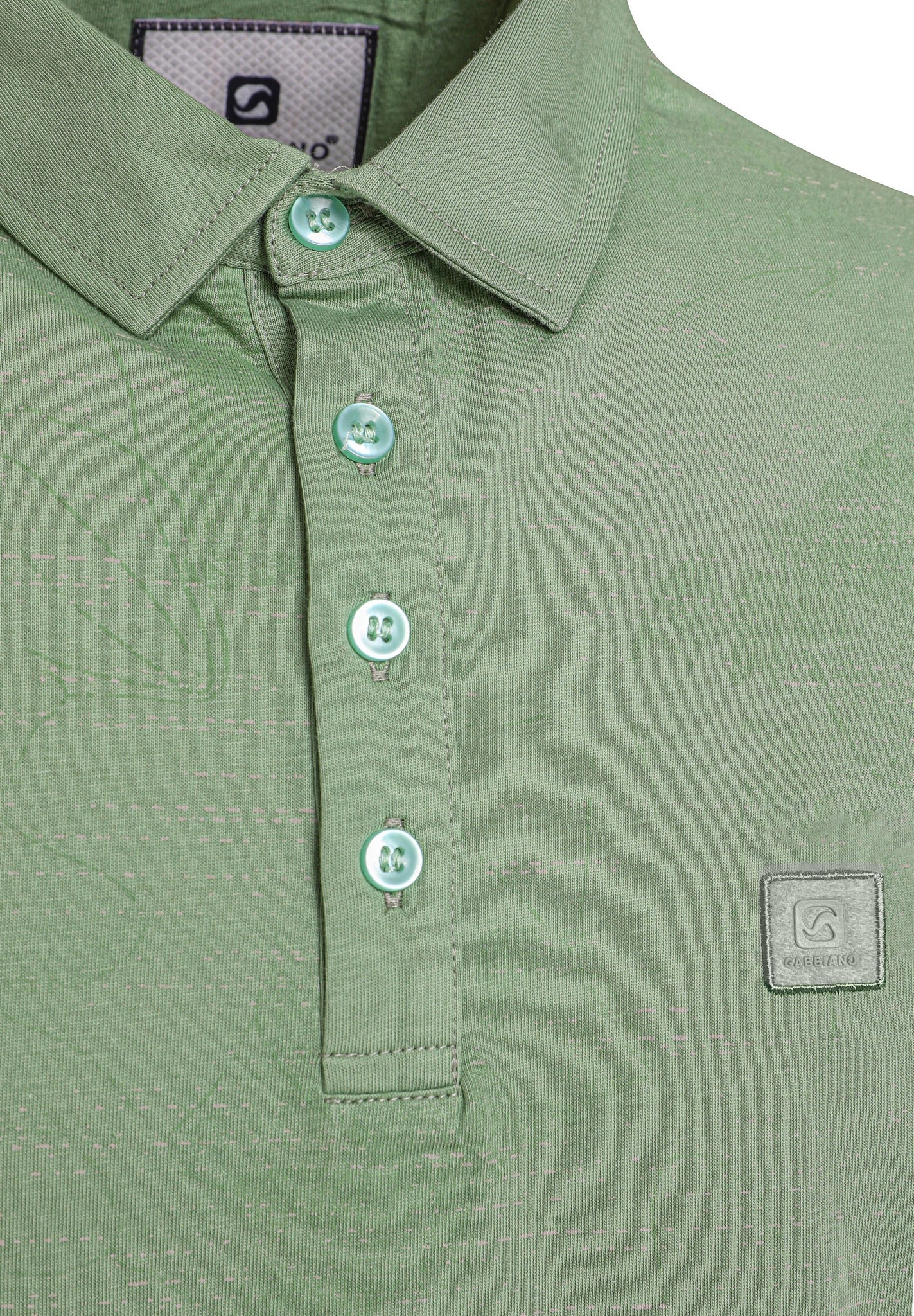 Polo shirt met floral print | Cactus Green